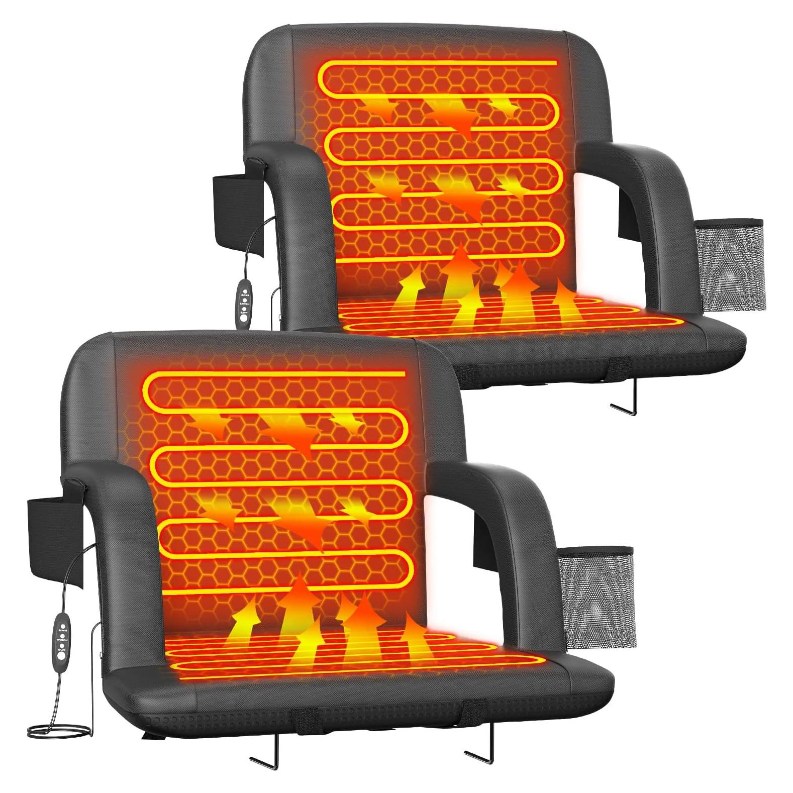 Suteck Asiento de Estadio Calentado Doble Lado 25" Negro