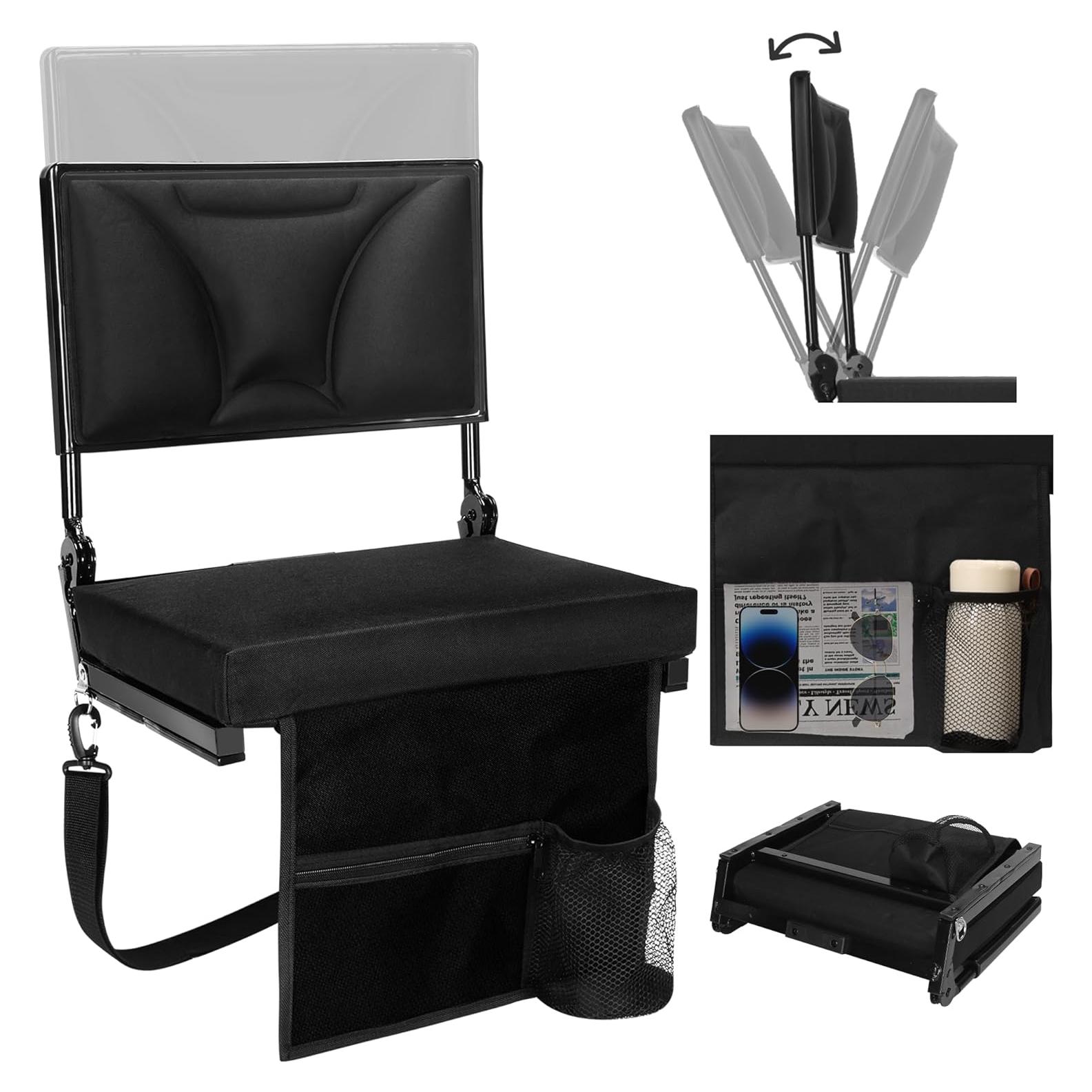 Asiento de Estadio Acolchado Veook DHKTY - Respaldo Ajustable, Portavasos, 3.2 kg