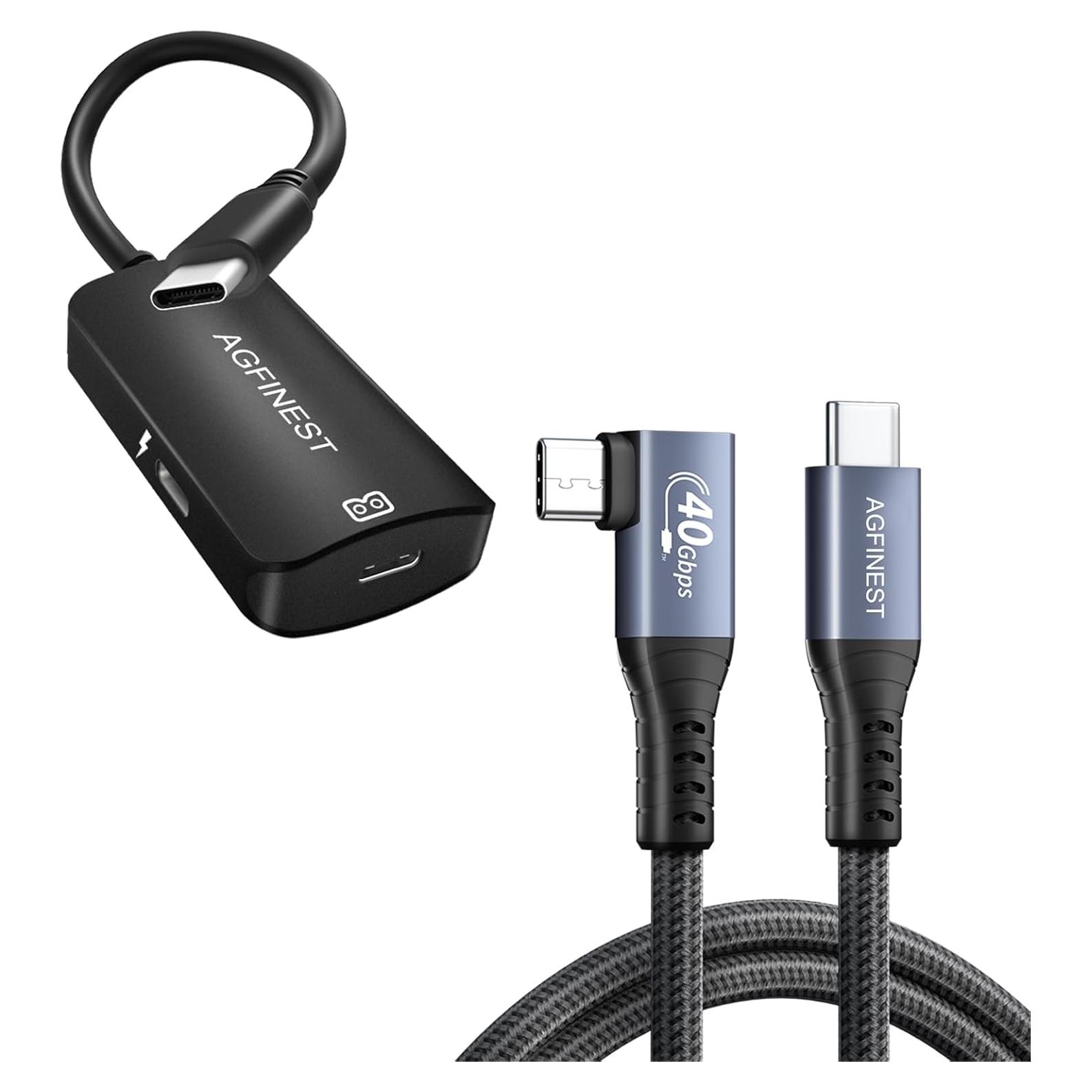 Adaptador USB-C a Gafas AR AGFINEST 4K 100W Carga 2 en 1