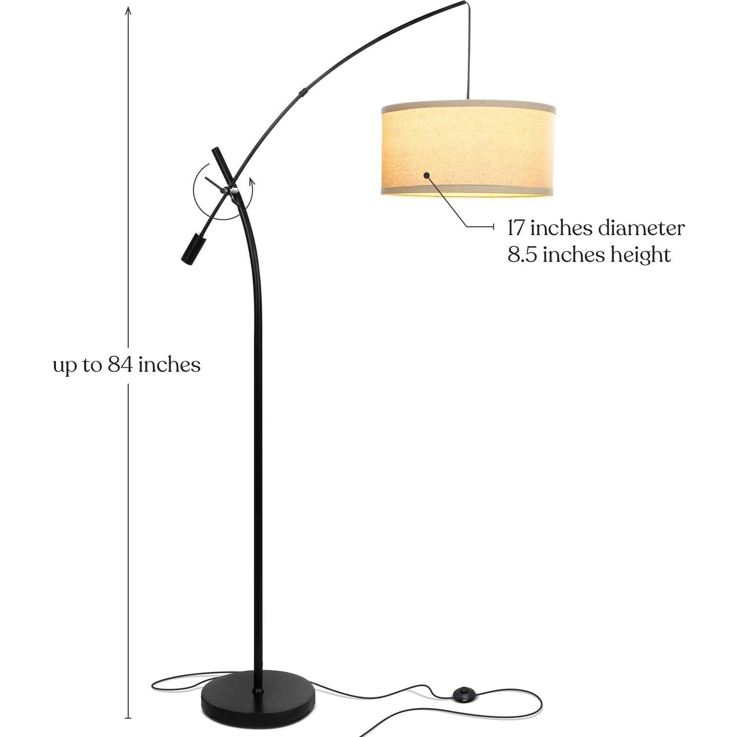 Lámpara de Pie LED Brightech Grayson Ajustable Negra 84cm