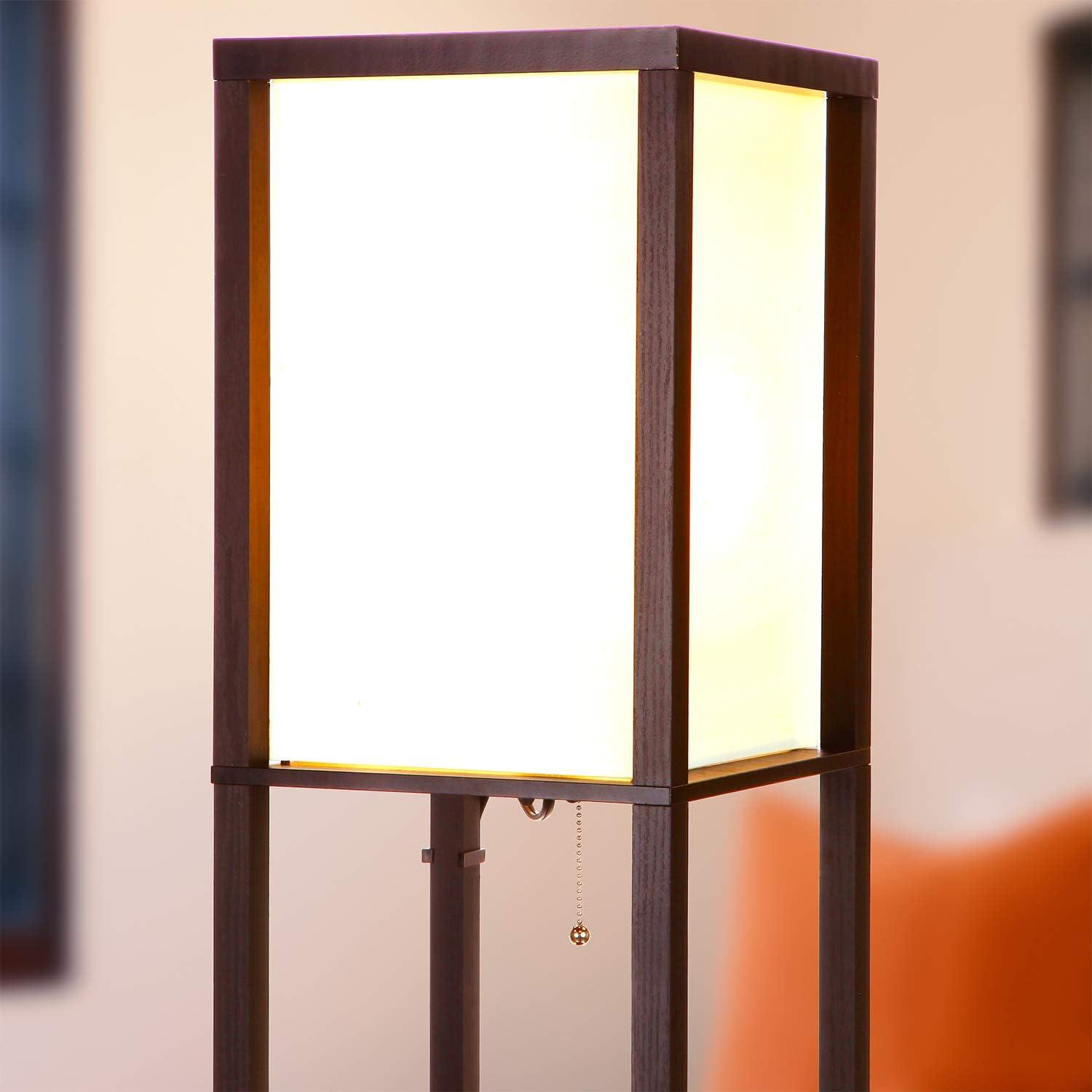 Lámpara de Pie Brightech Maxwell con Estantes y Carga Inalámbrica