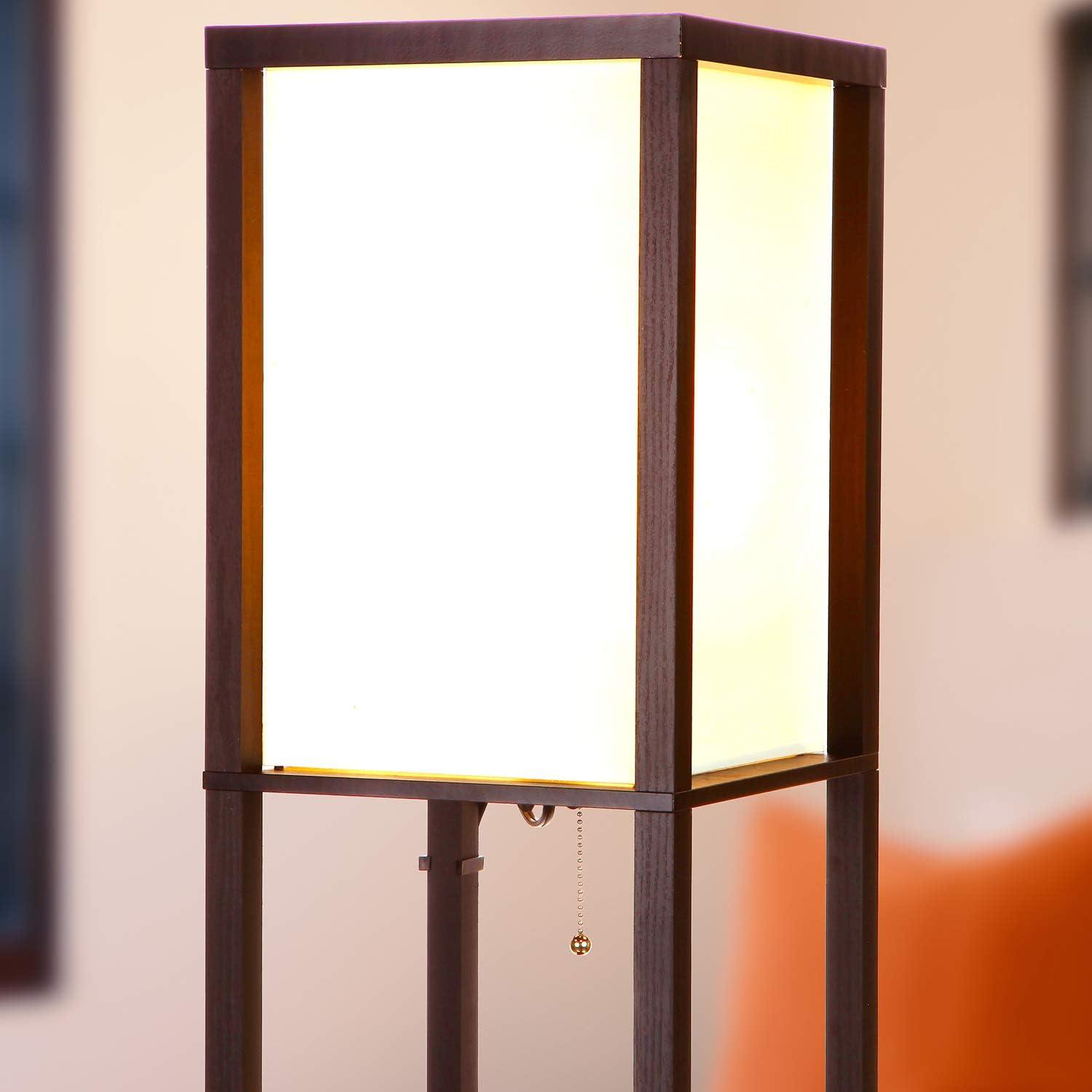 Lámpara de Pie Brightech Maxwell con Estantes y Carga Inalámbrica