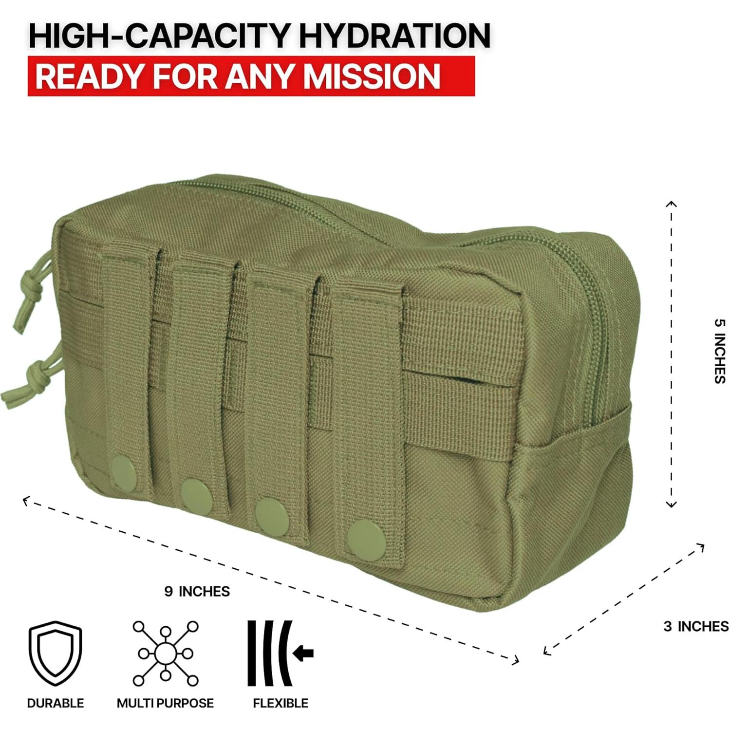 Bolsa de Cintura Molle Orca Tactical Verde OD 24x14 cm