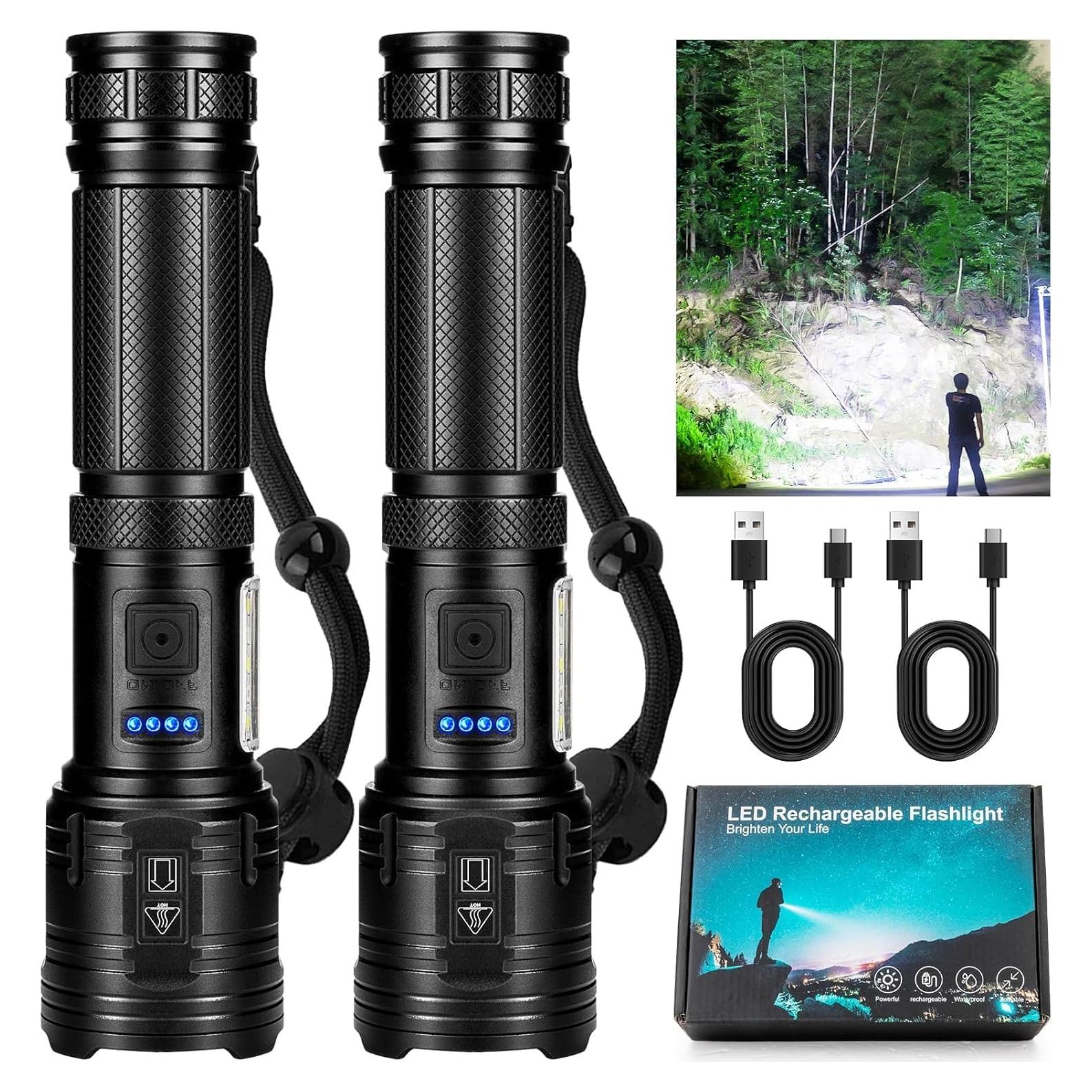 Linterna LED Recargable AURASEASON 90,000 Lumens IPX7 7 Modos