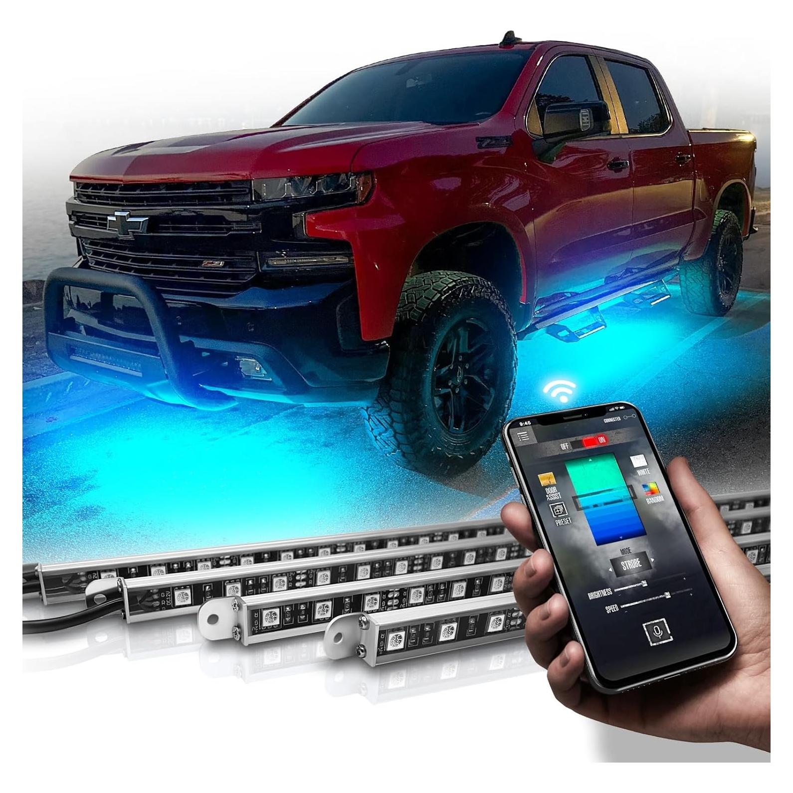 Kit de Luces LED Underglow OPT7 Aura Pro para Camiones RGB