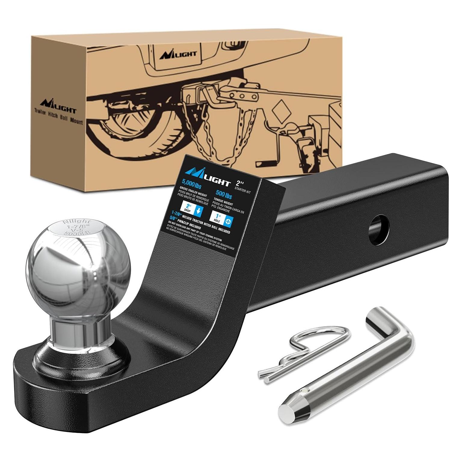 Montaje de enganche de remolque Nilight 92211B con bola 4.76 cm