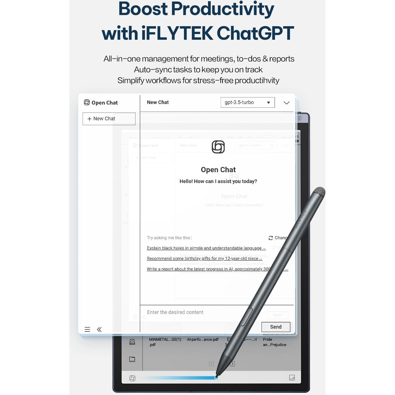 Tableta AINOTE Air 2 de 8.2" E Ink con Stylus y IA