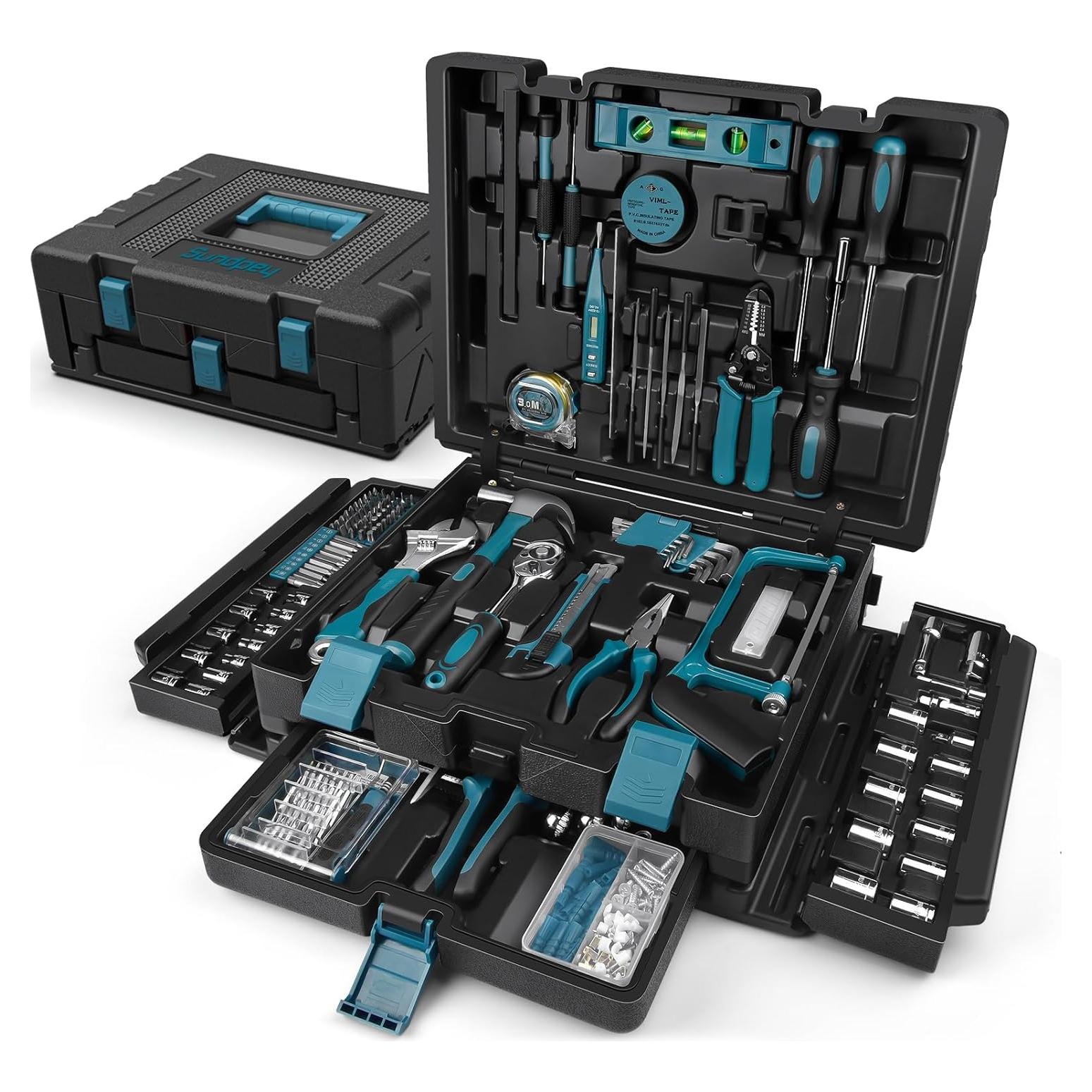 Kit de Herramientas Sundpey 379PCS - Caja Completa para Hogar y Auto