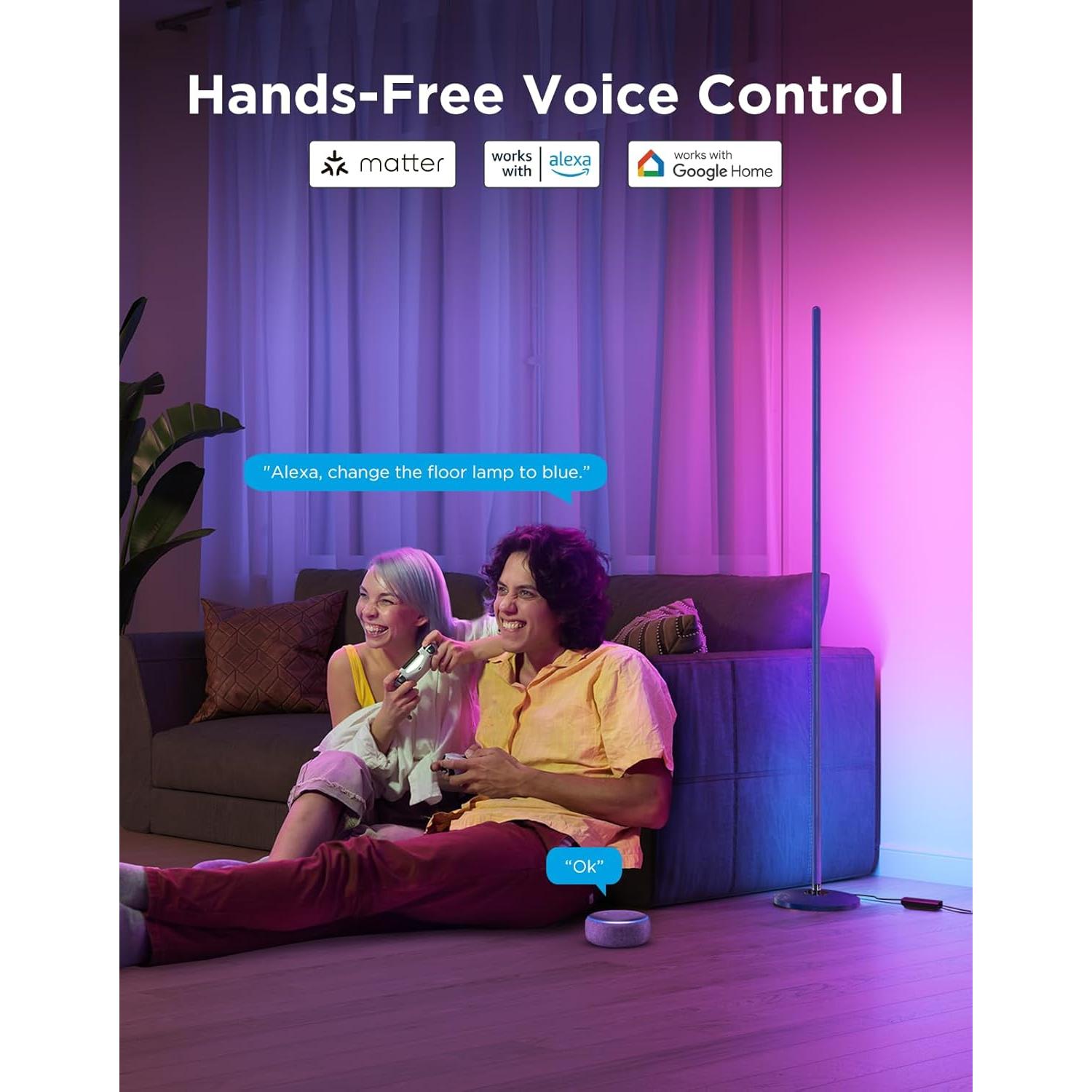 Lámpara de Pie Govee H6076 LED RGBIC Azul con Control Alexa