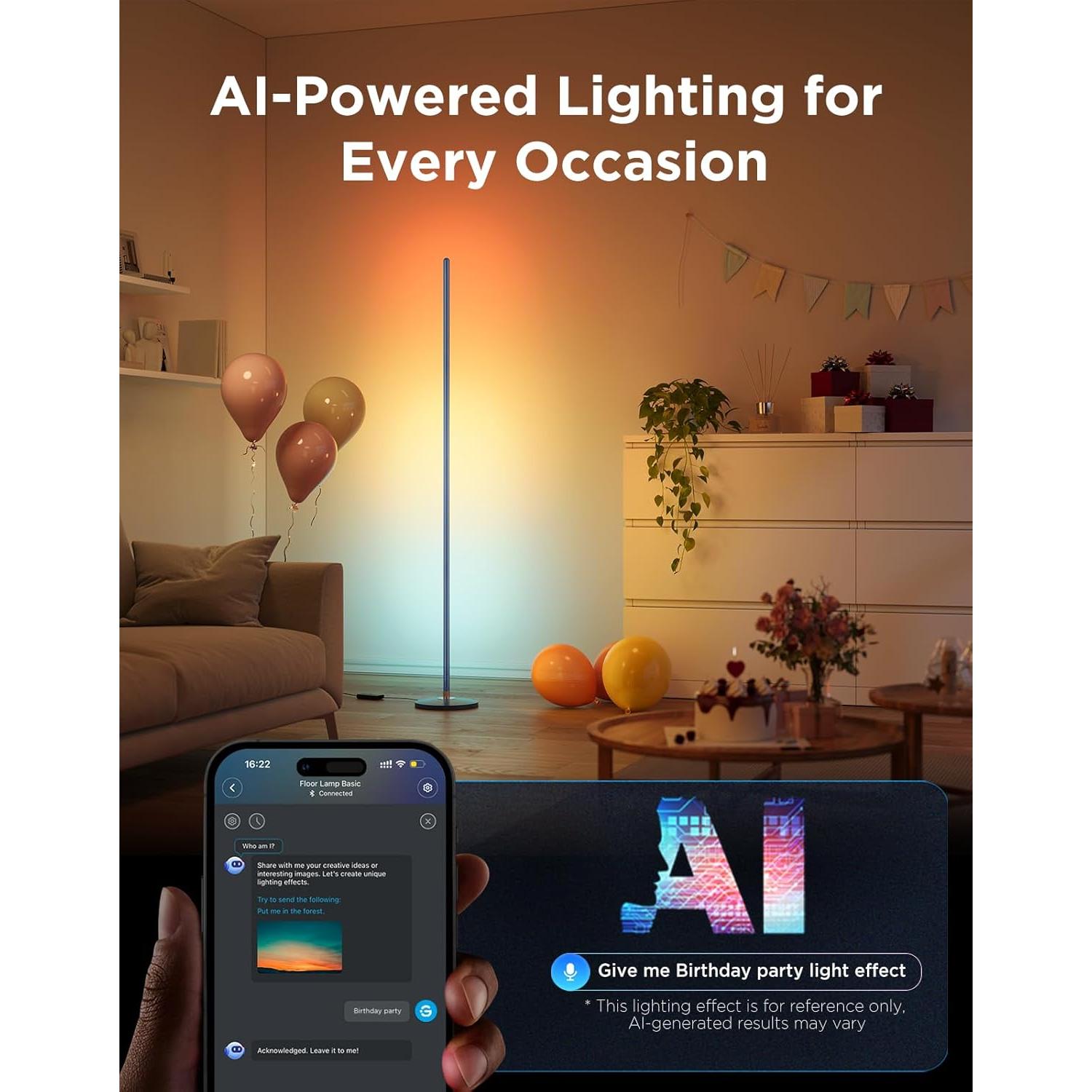 Lámpara de Pie Govee H6076 LED RGBIC Azul con Control Alexa