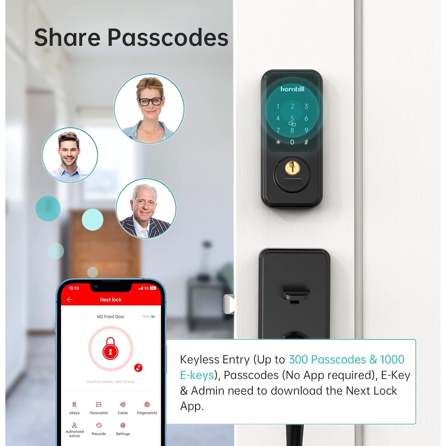 Cerradura Inteligente Hornbill M1-BB Bluetooth con Teclado