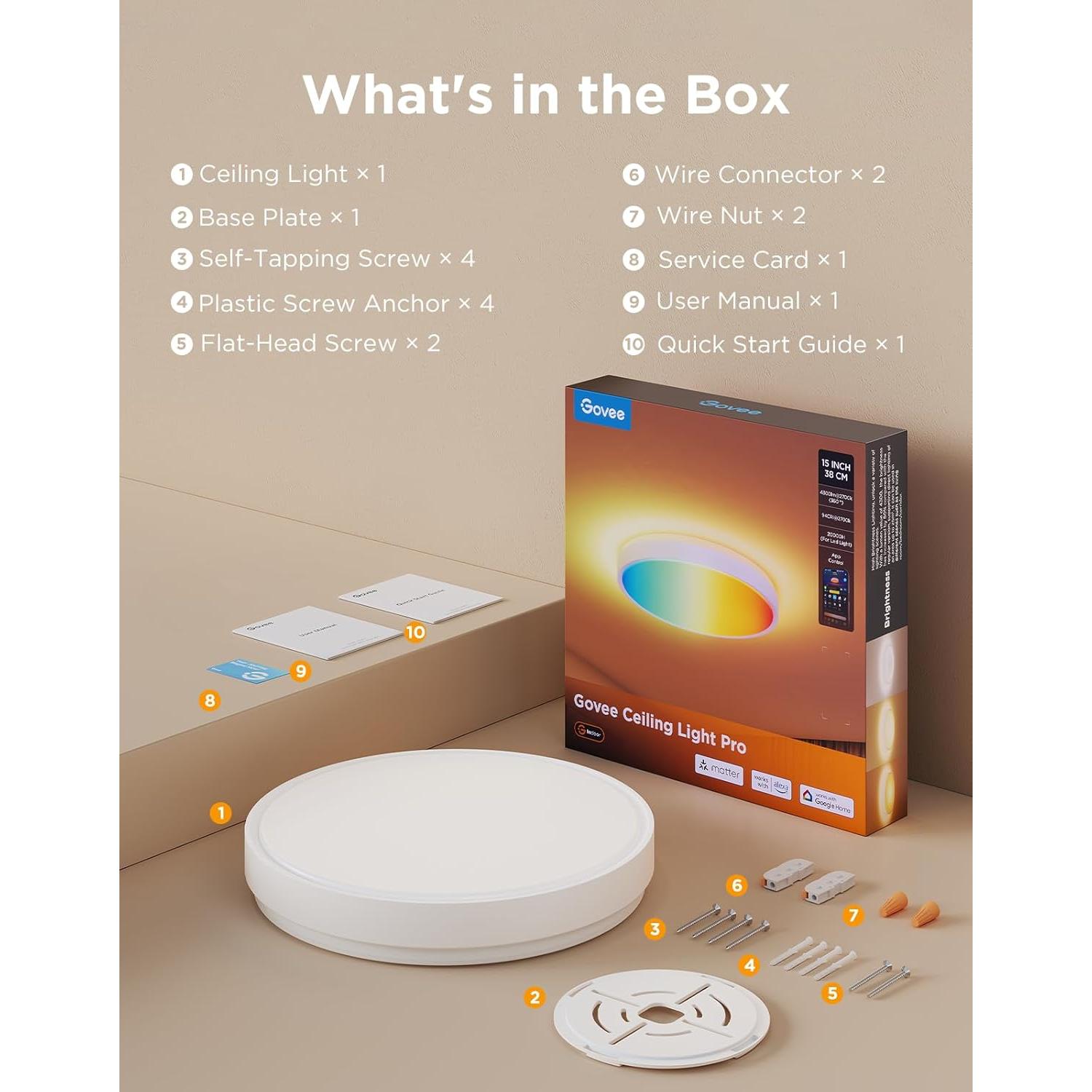 Luz de Techo Inteligente Govee 4300LM RGBIC 38cm