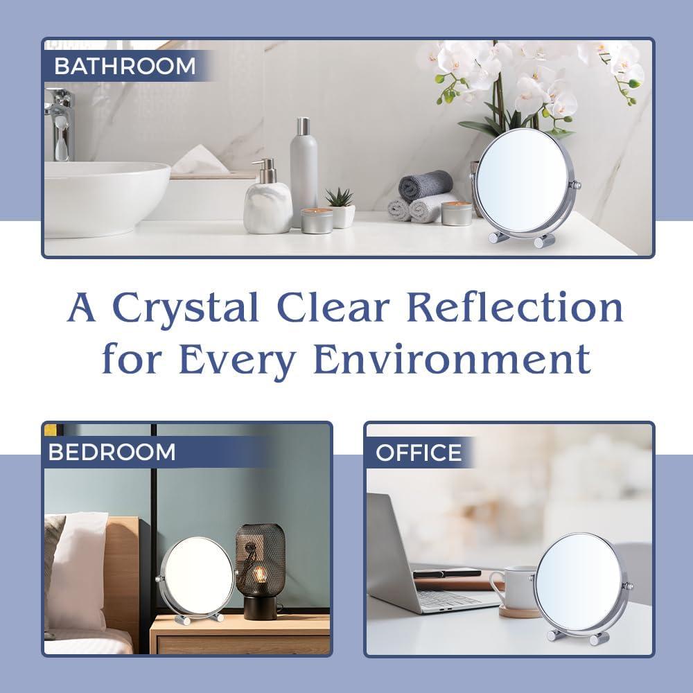 Espejo de Maquillaje Doble Cara 15X/1X Mirrorvana 17cm Cromo