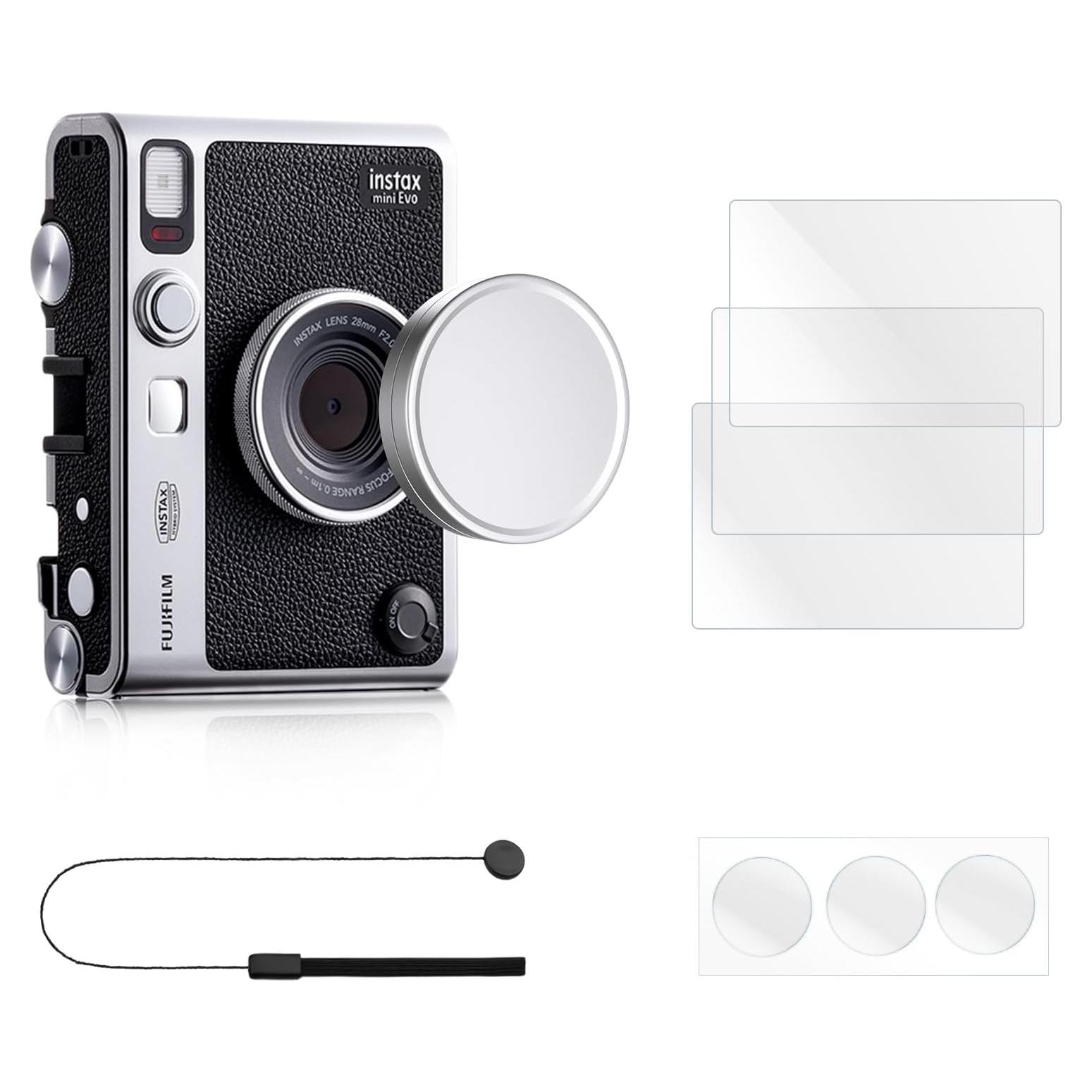 Accesorios Rieibi para Fujifilm Instax Mini EVO - Tapa de Lente y Protector LCD