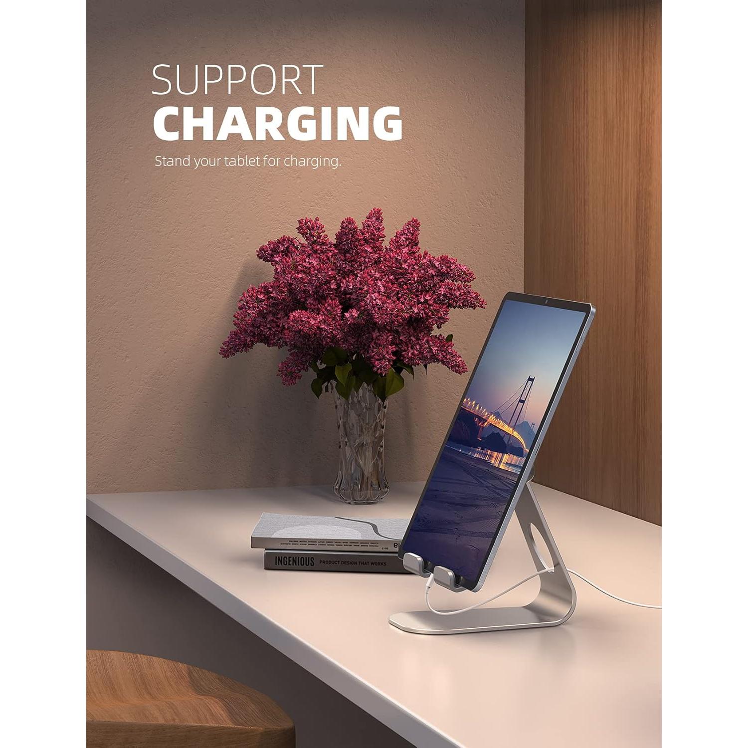 Soporte para Tableta Lamicall Negro + Organizador de Clips de Cable