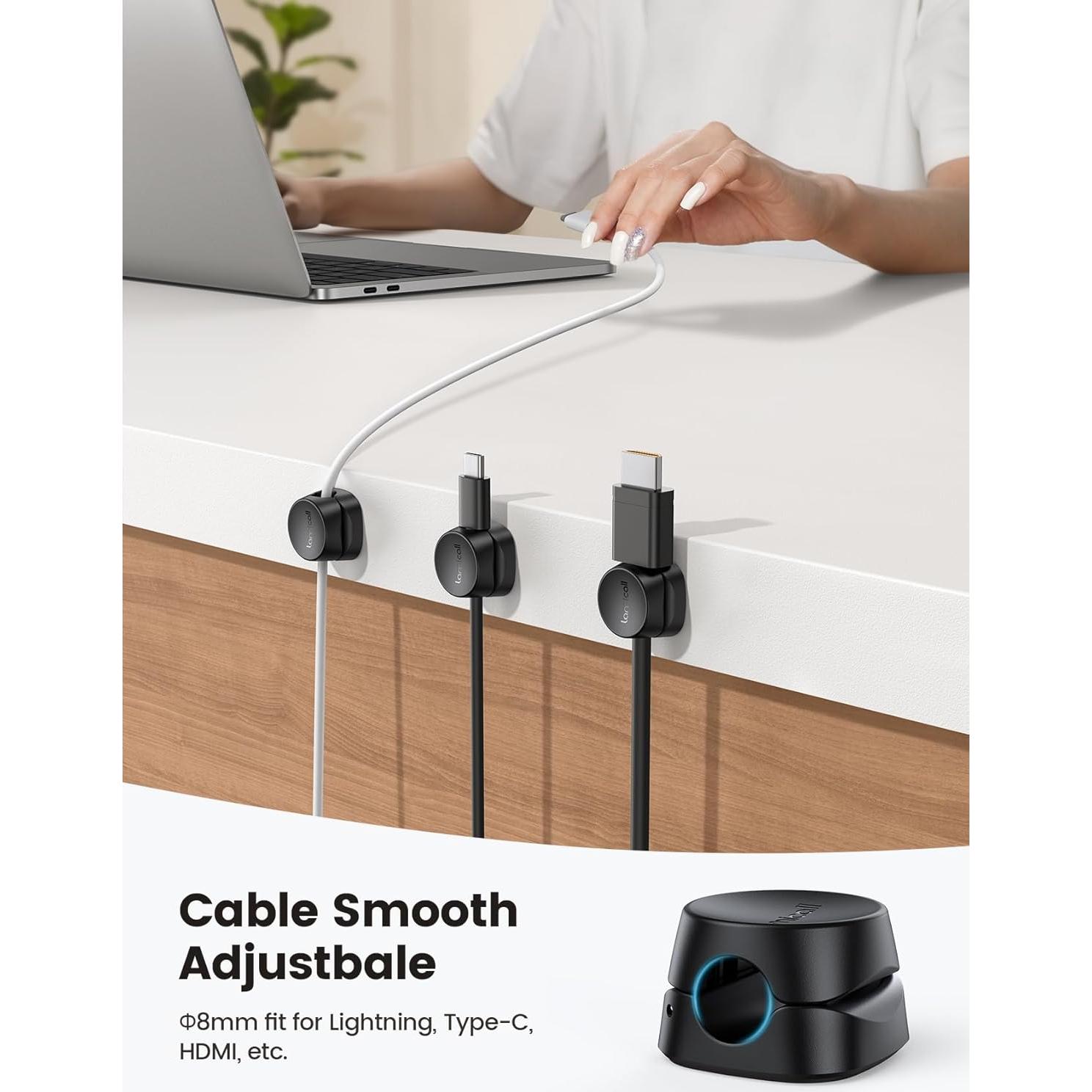 Soporte para Tableta Lamicall Negro + Organizador de Clips de Cable