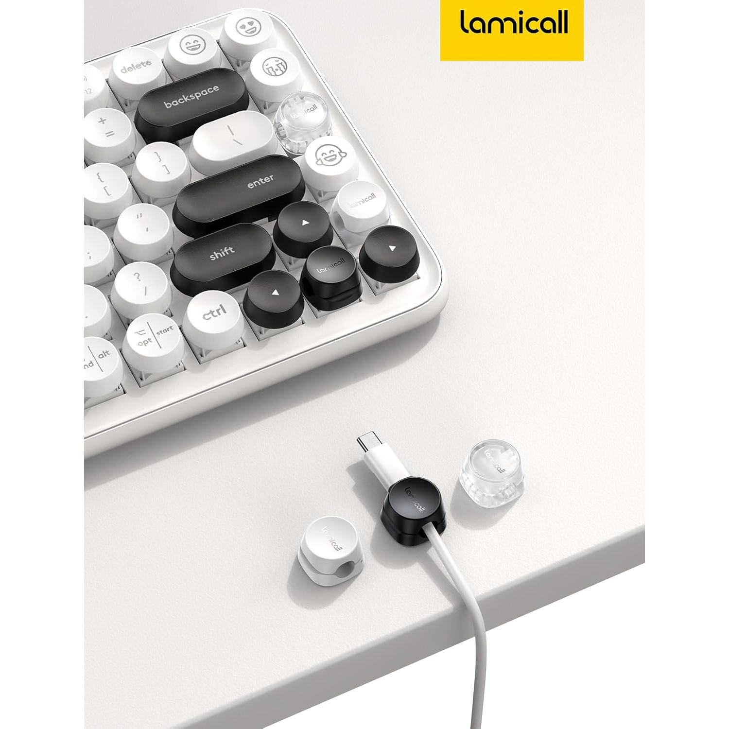Soporte para Tableta Lamicall Negro + Organizador de Clips de Cable