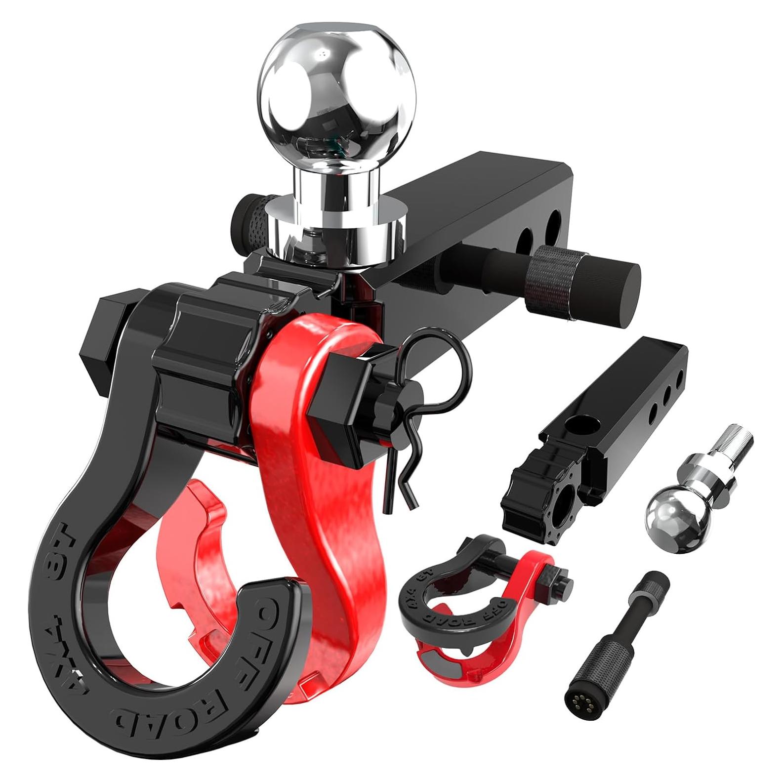 Soporte de bola de remolque AUTOBOTS 2" con gancho 3/4" rojo