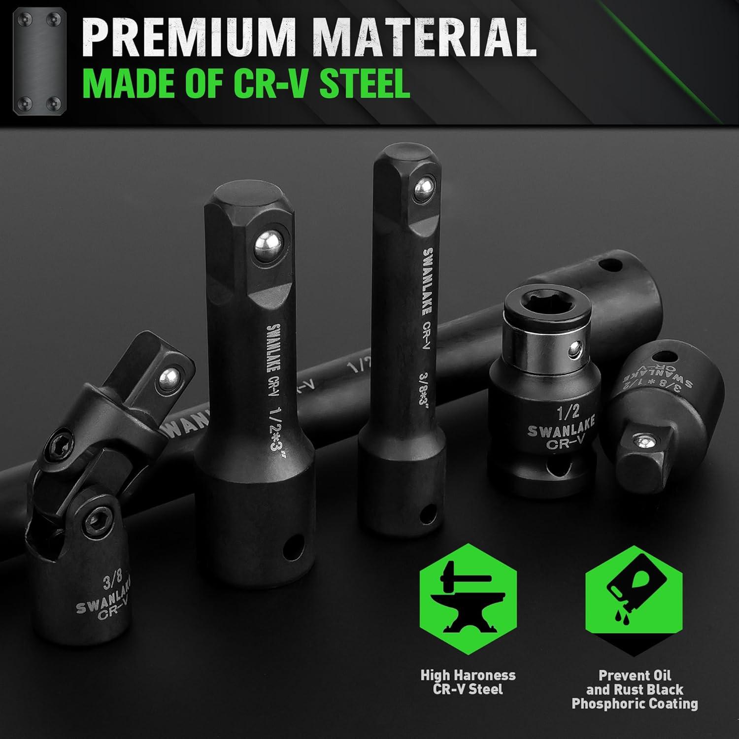 Juego de herramientas de 18 piezas SWANLAKE - Socket de impacto