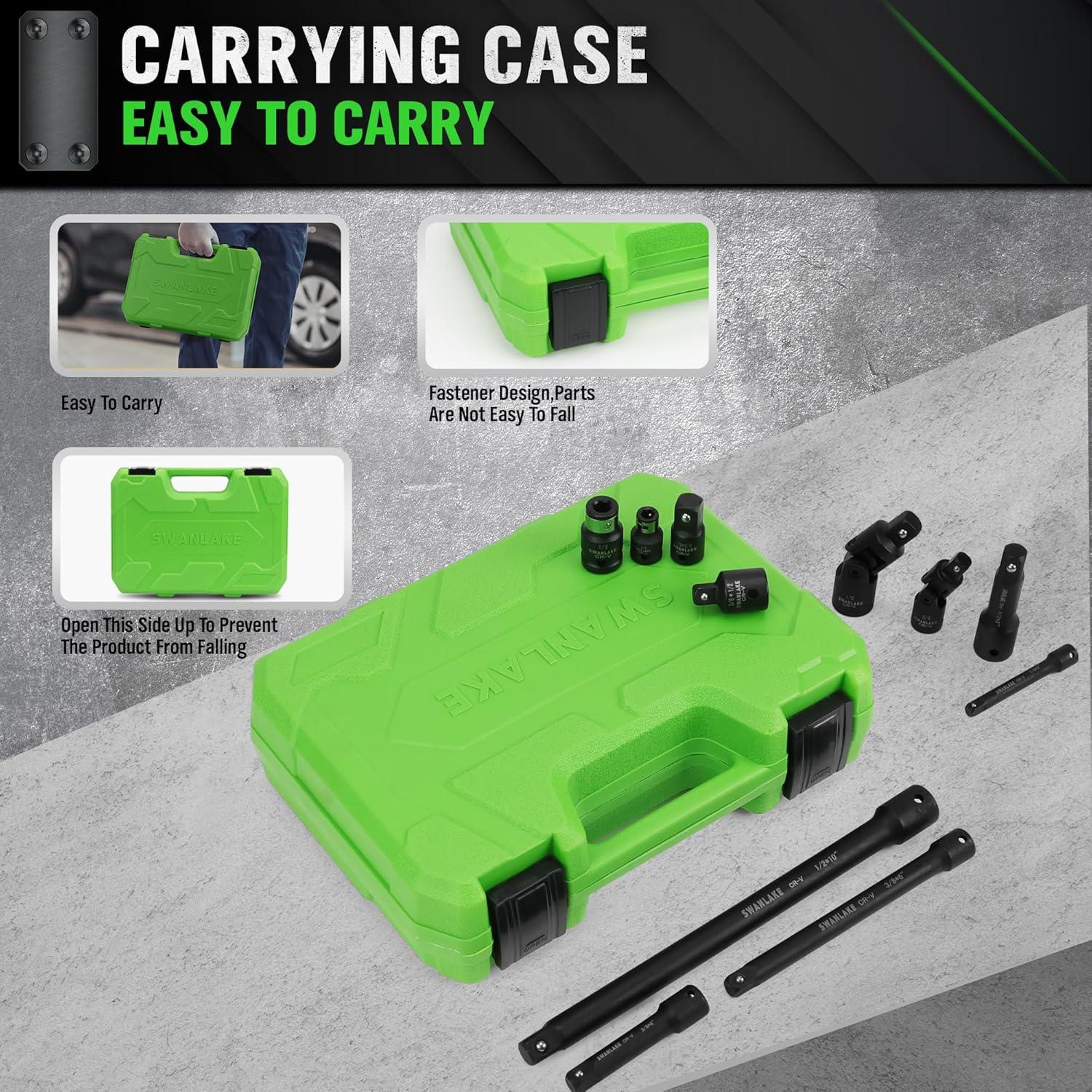 Juego de herramientas de 18 piezas SWANLAKE - Socket de impacto