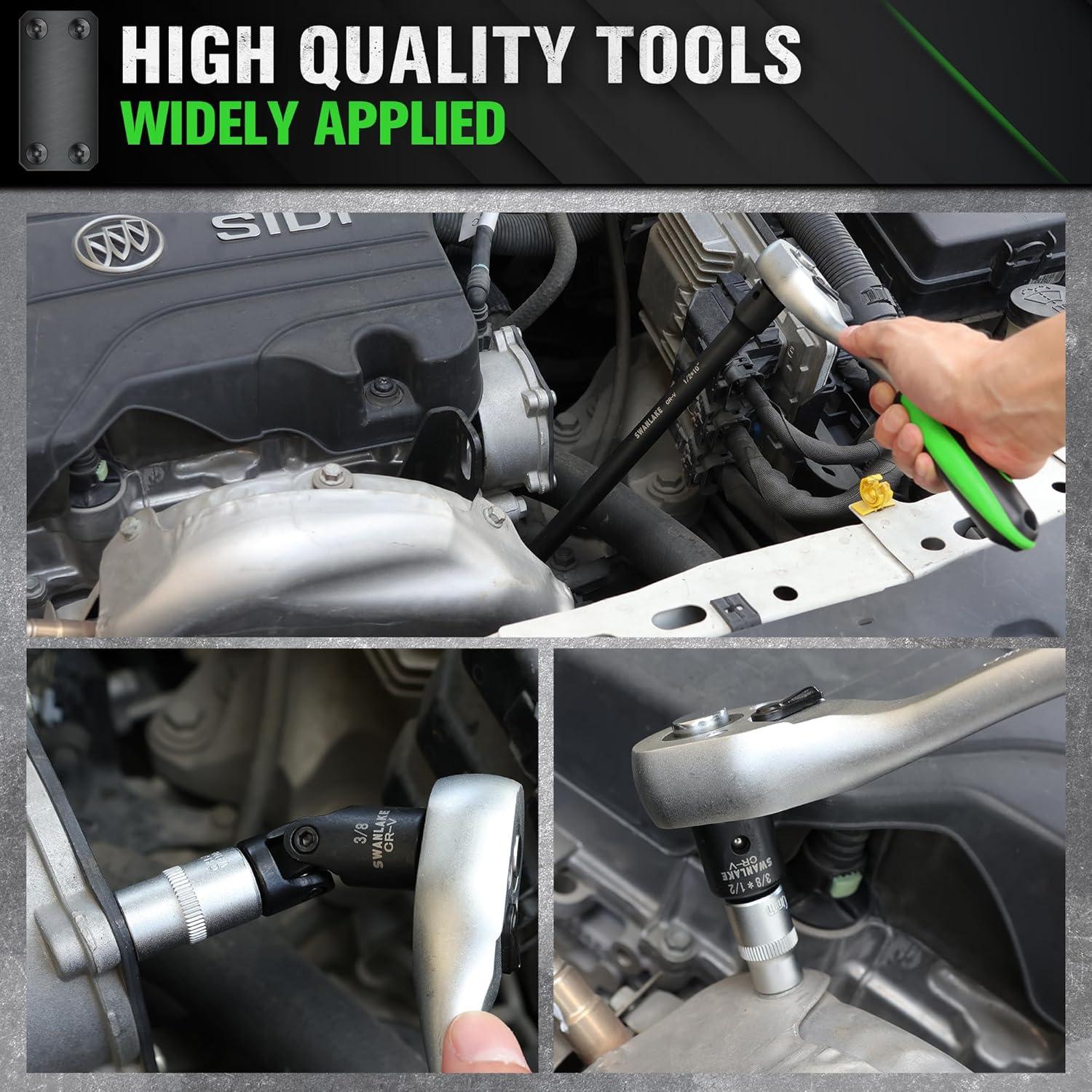 Juego de herramientas de 18 piezas SWANLAKE - Socket de impacto