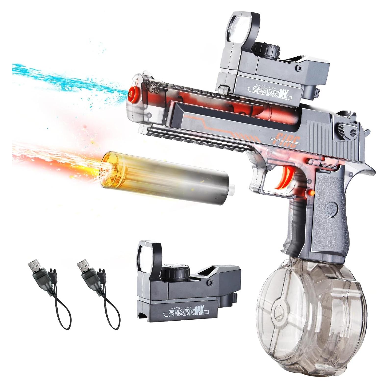 Pistola de Agua Eléctrica PhotonSplash 425ml Doble Batería Gris