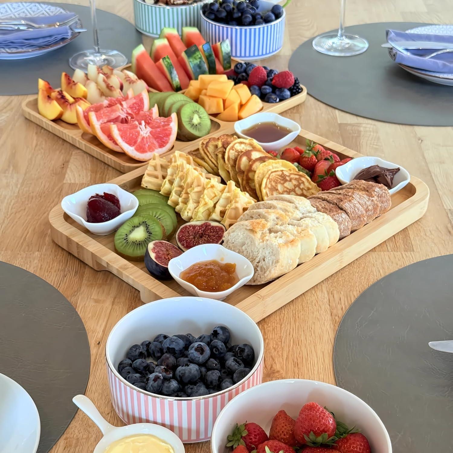 Tabla de Charcutería 3-en-1 Dolce Casa de Bambú Natural