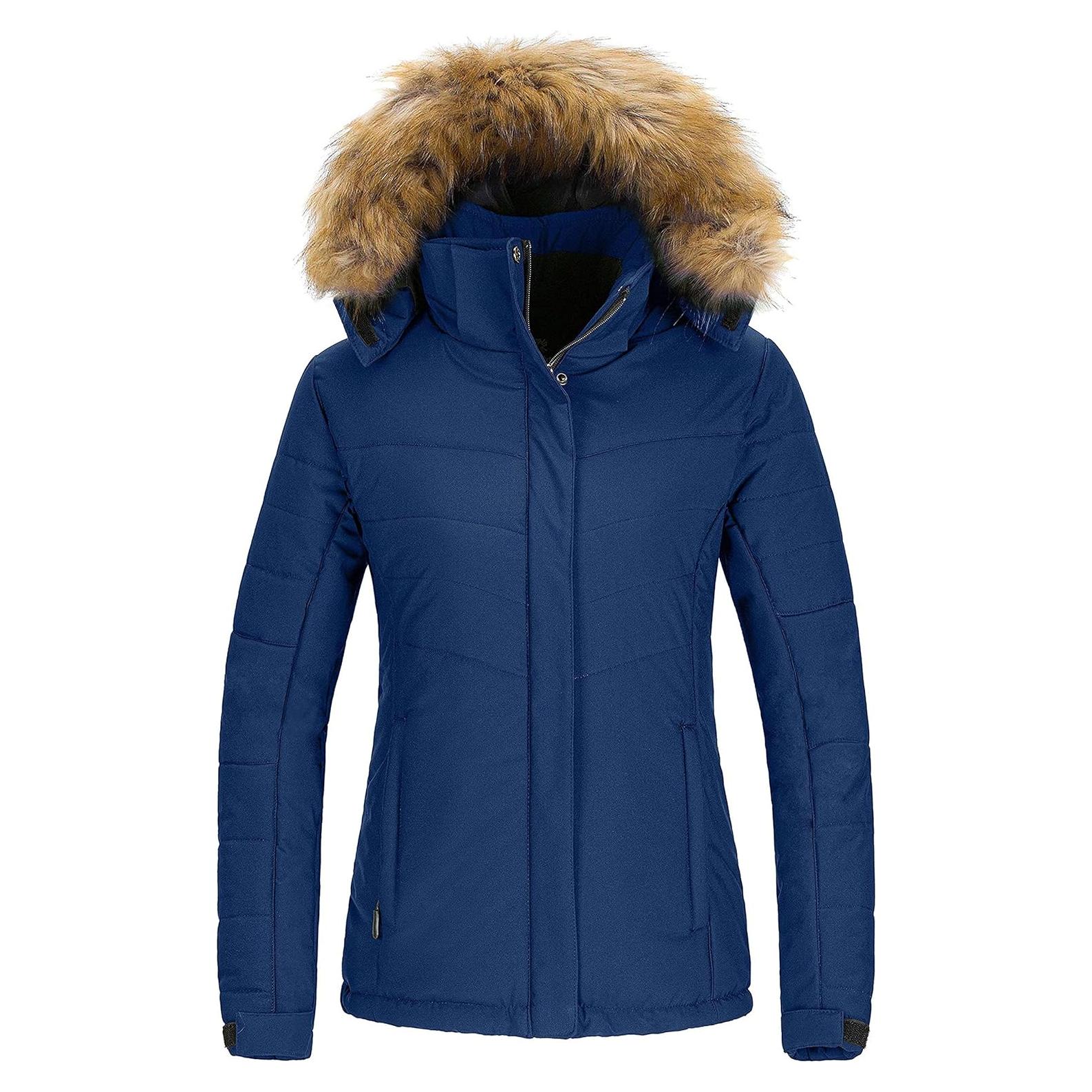 Chaqueta de Esquí Impermeable Wantdo para Mujeres - Grande Marino