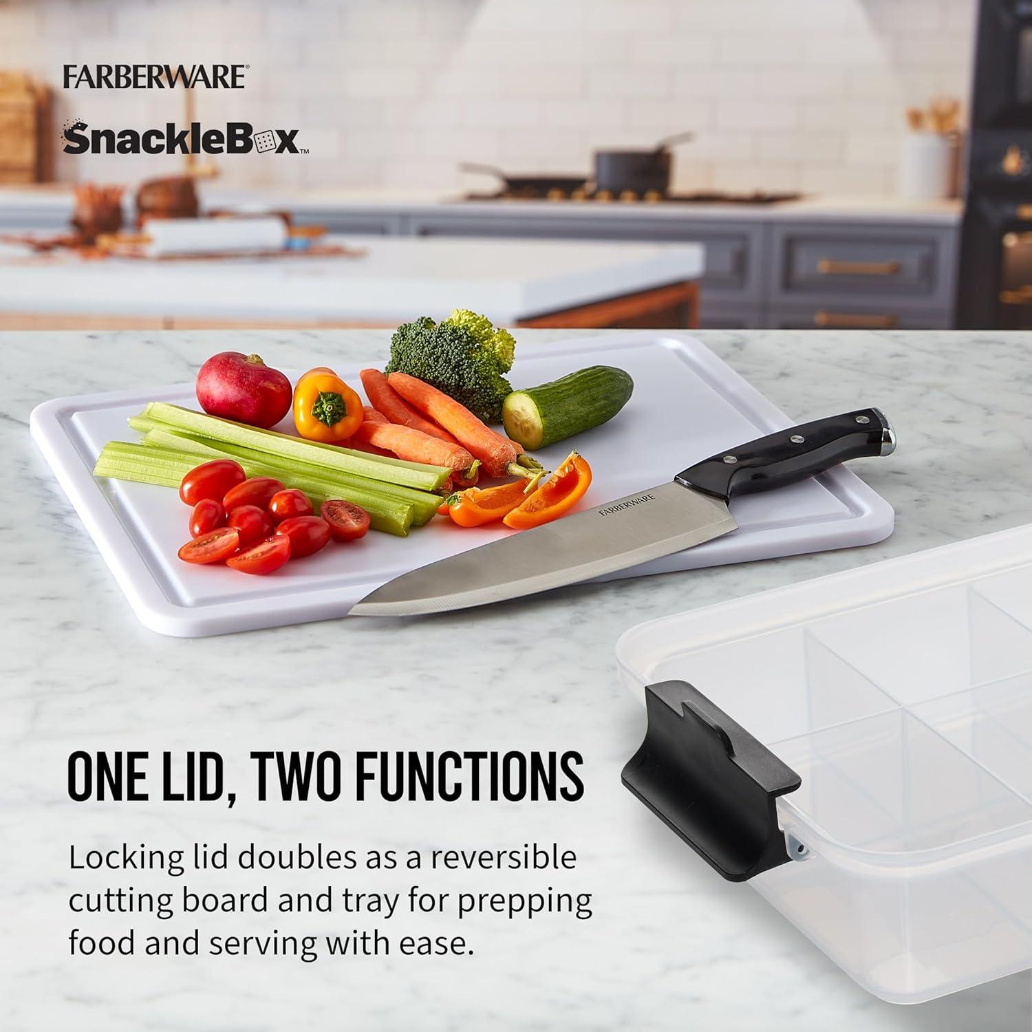 Snacklebox Farberware con Tapa de Tabla de Cortar 7 Compartimentos