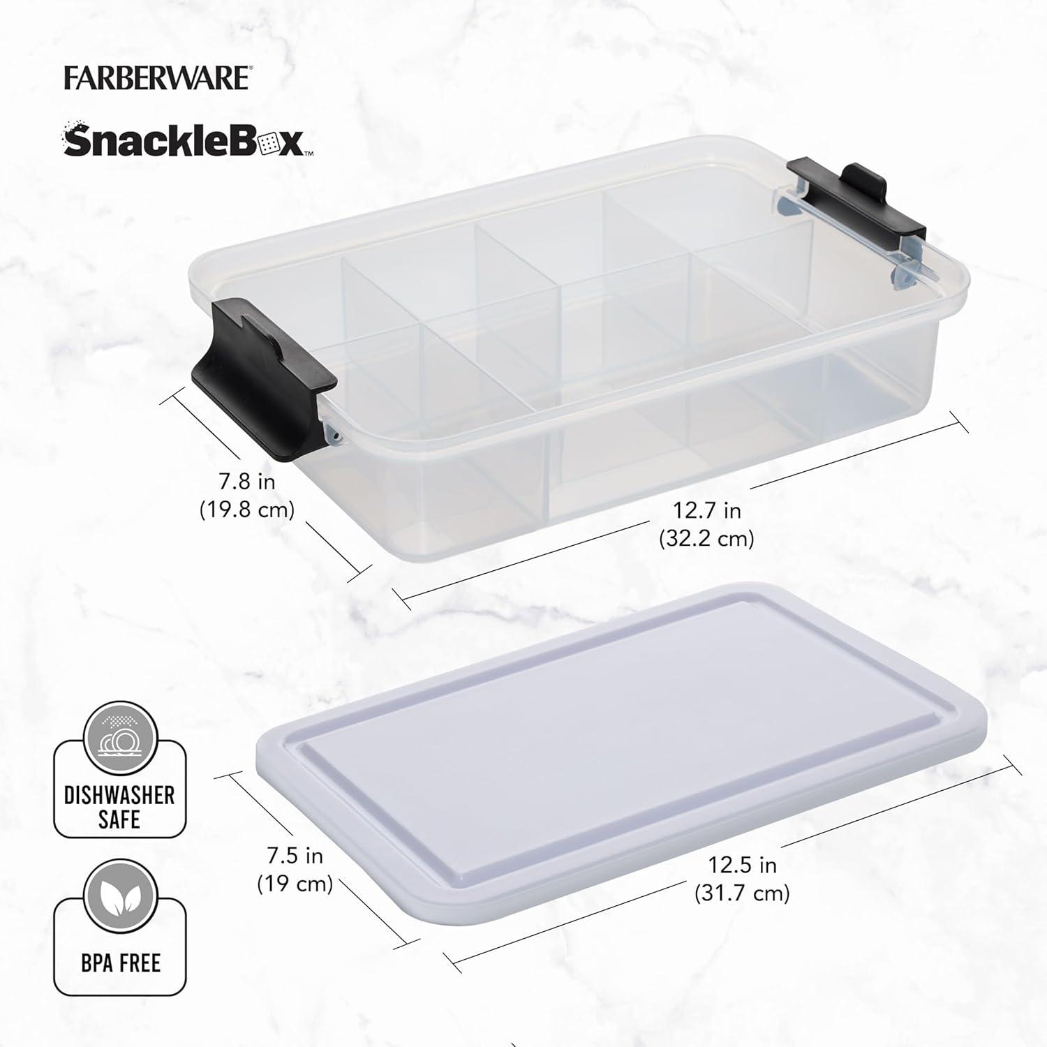 Snacklebox Farberware con Tapa de Tabla de Cortar 7 Compartimentos