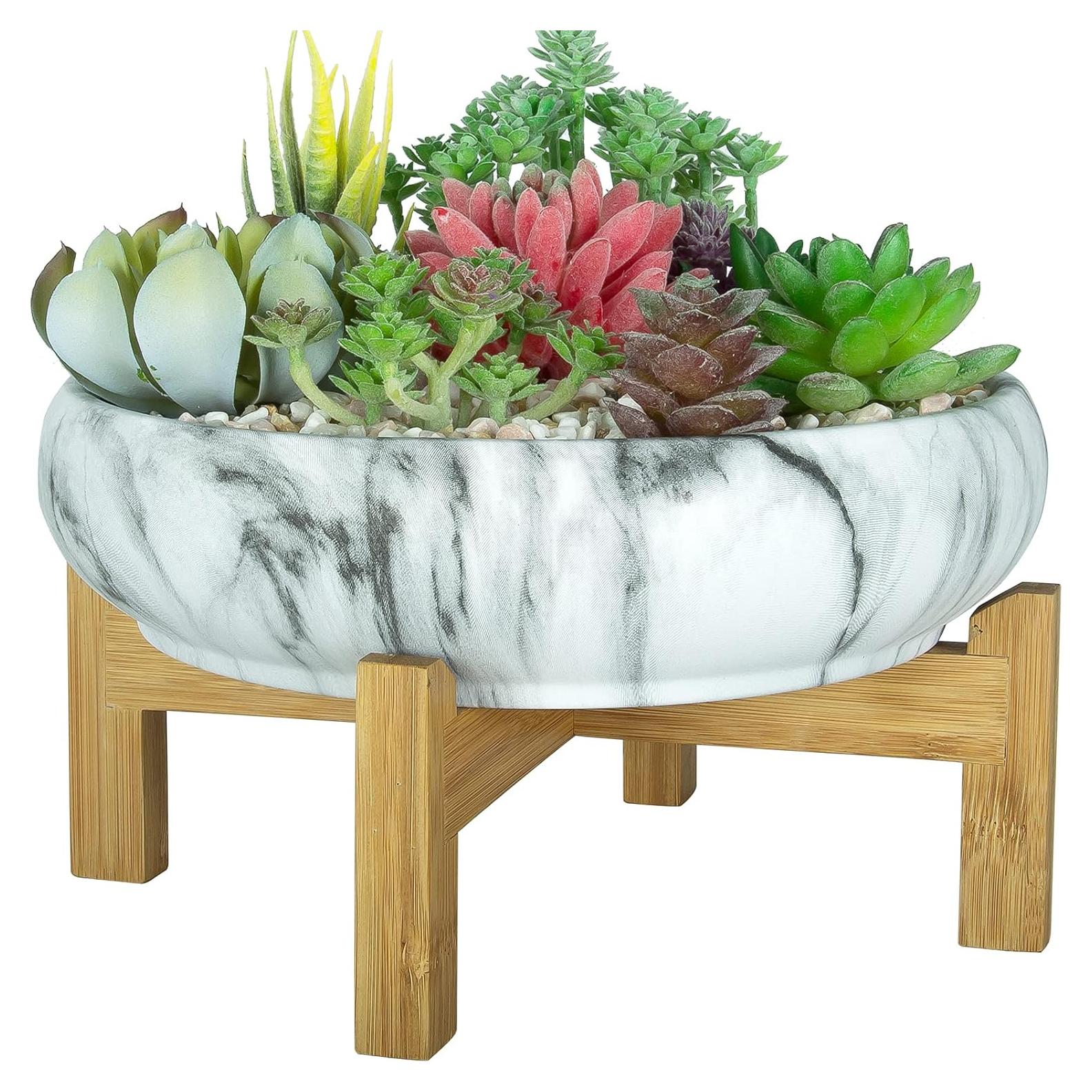 Maceta Grande para Suculentas ARTKETTY Cerámica Drenaje 25.4 cm