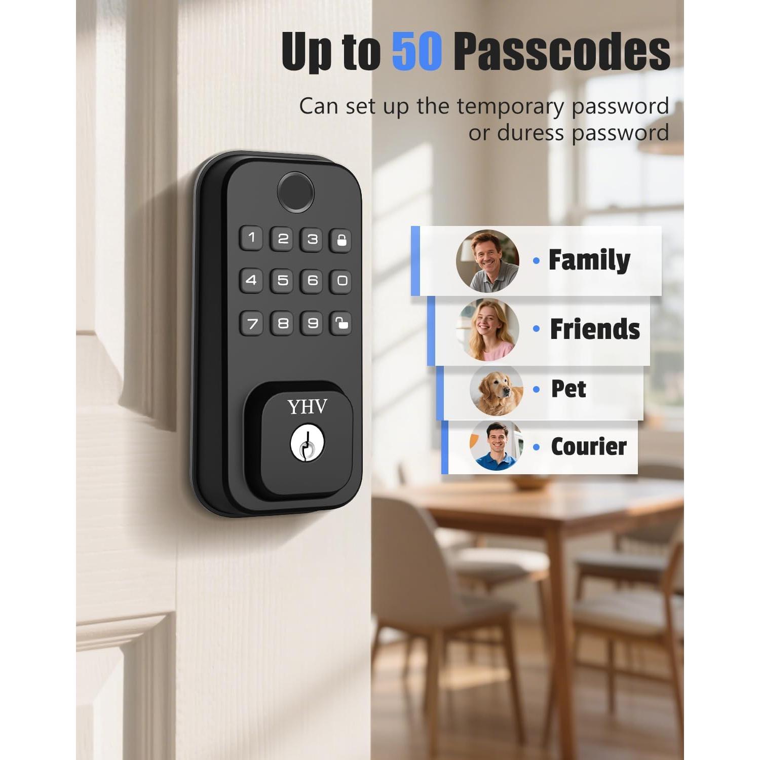 Cerradura Inteligente YHV CA-02 Biométrica con Control Remoto