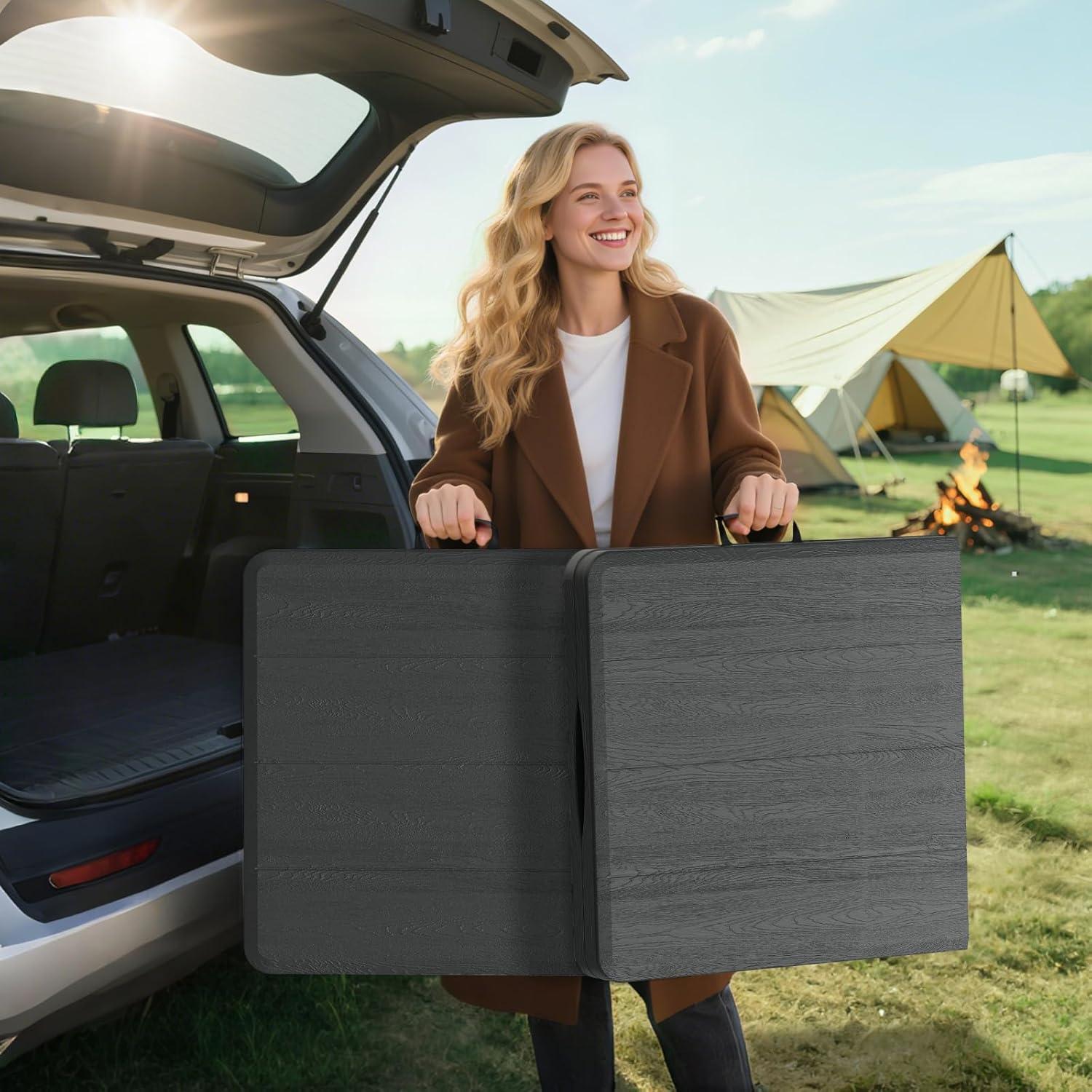 Mesa Plegable RootRise 1.22m Ajustable Negra para Camping