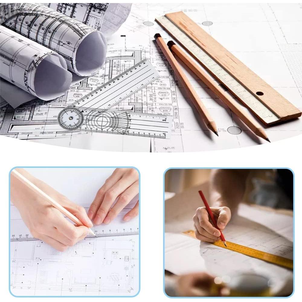 Goniómetro de Plástico Transparente HZX 17.78 cm 360 Grados