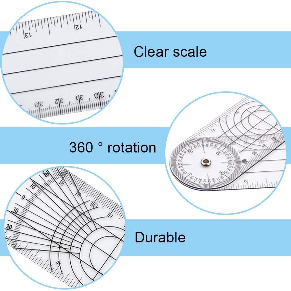 Goniómetro de Plástico Transparente HZX 17.78 cm 360 Grados