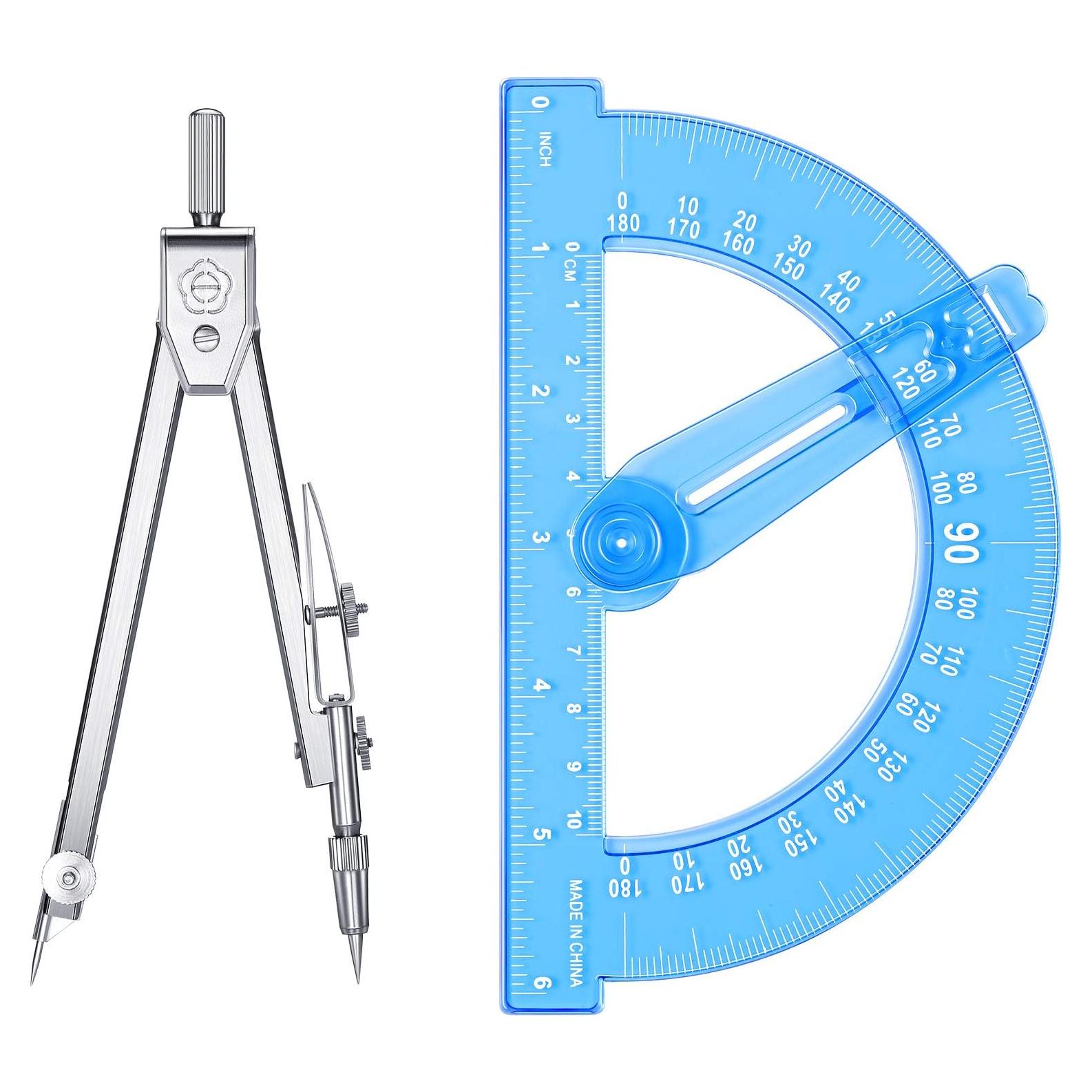 Juego de Matemáticas EBOOT: Compás y Transportador 15.24 cm