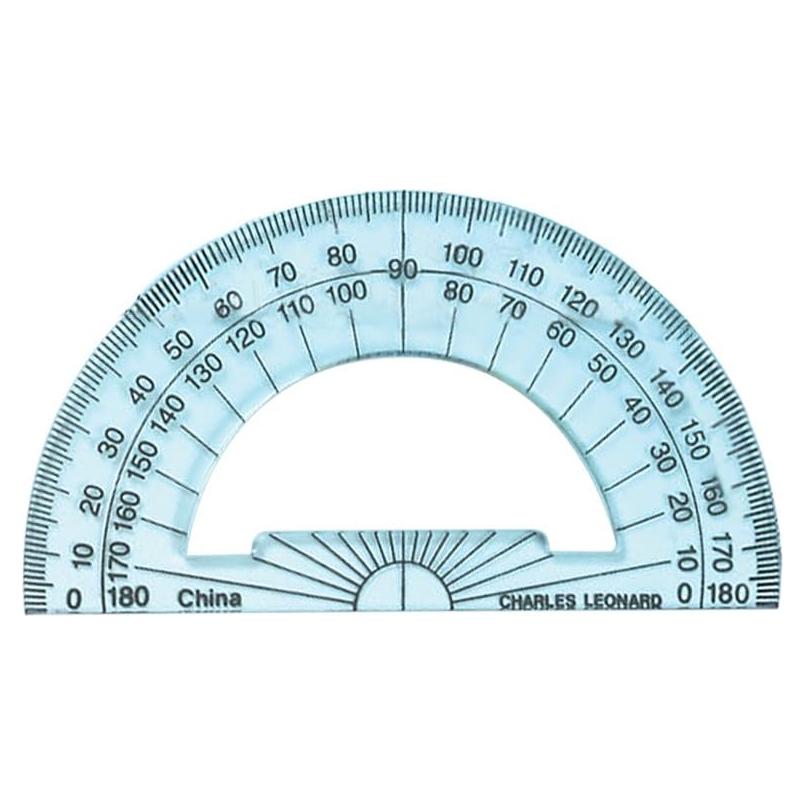 Transportador de Plástico Charles Leonard 10.16 cm Transparente