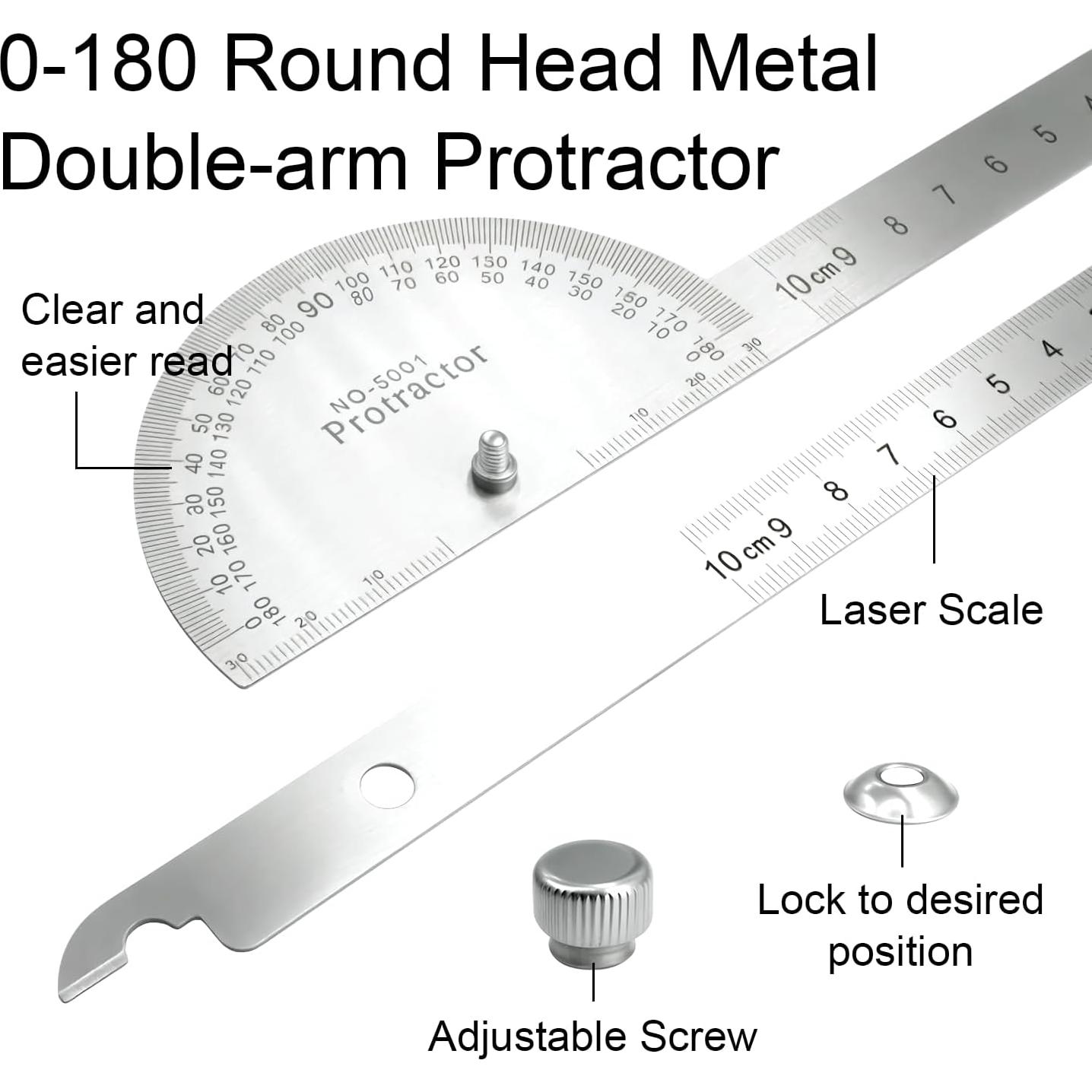 Juego de Transportador y Compás EQUNROY 10cm Acero Inoxidable