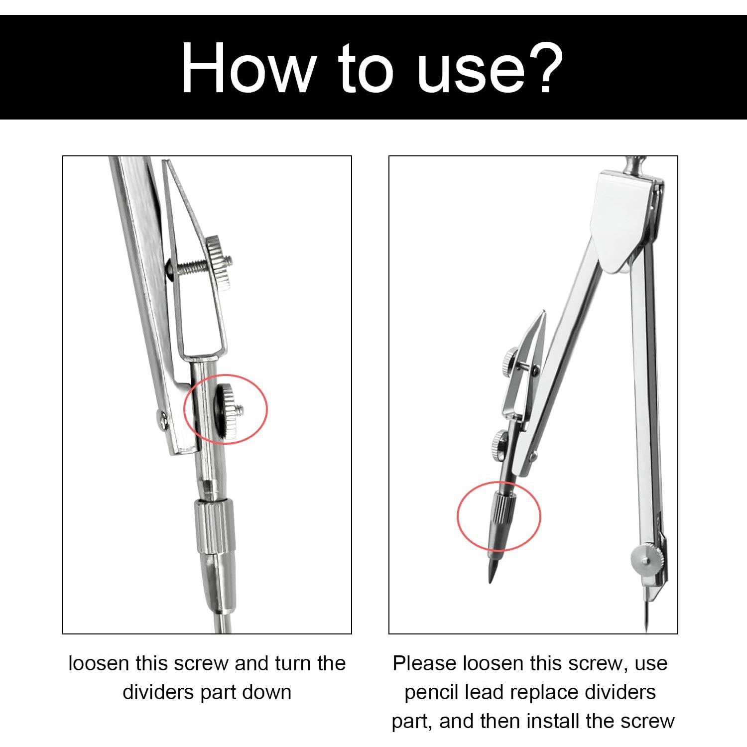 Juego de Transportador y Compás EQUNROY 10cm Acero Inoxidable