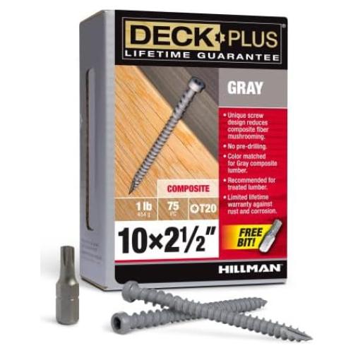 Tornillos para Deck Hillman 48439 10 x 6.35 cm Zinc Marrón
