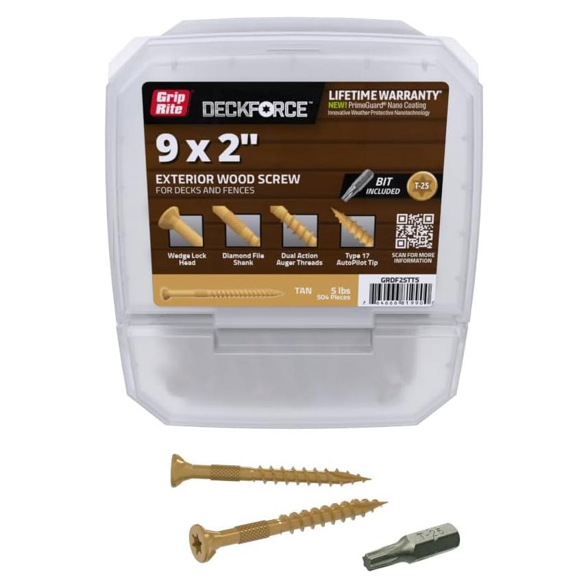 Tornillos de Madera Grip-Rite 9 x 5 cm Beige Caja 5lb