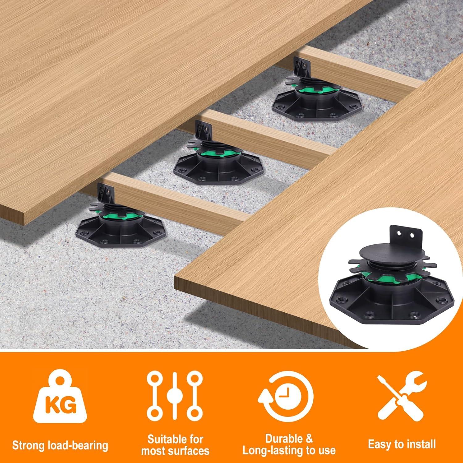 Pedestal de Soporte de Cubierta Ajustable MCCKLE 24 Piezas 40-60 mm