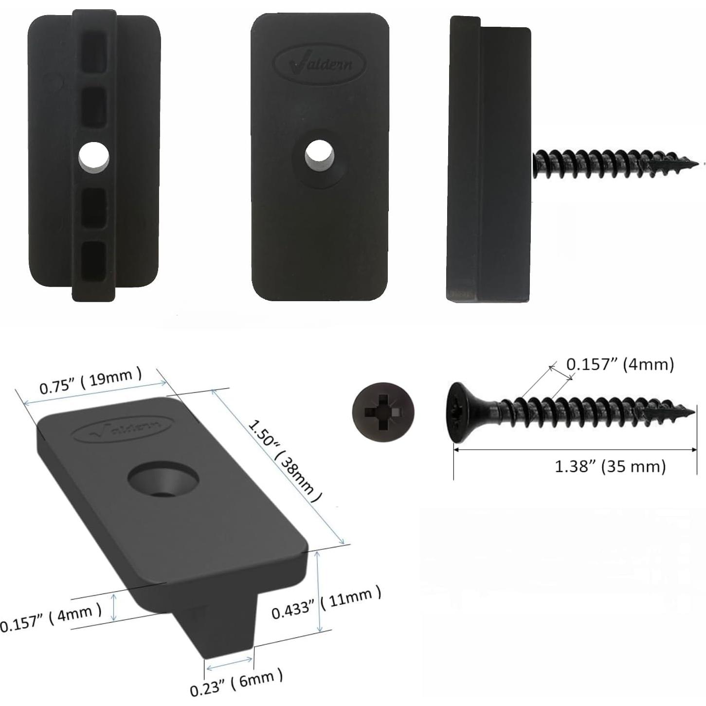 200 Clips T de Decking Compuesto Valdern con Tornillos M4x35