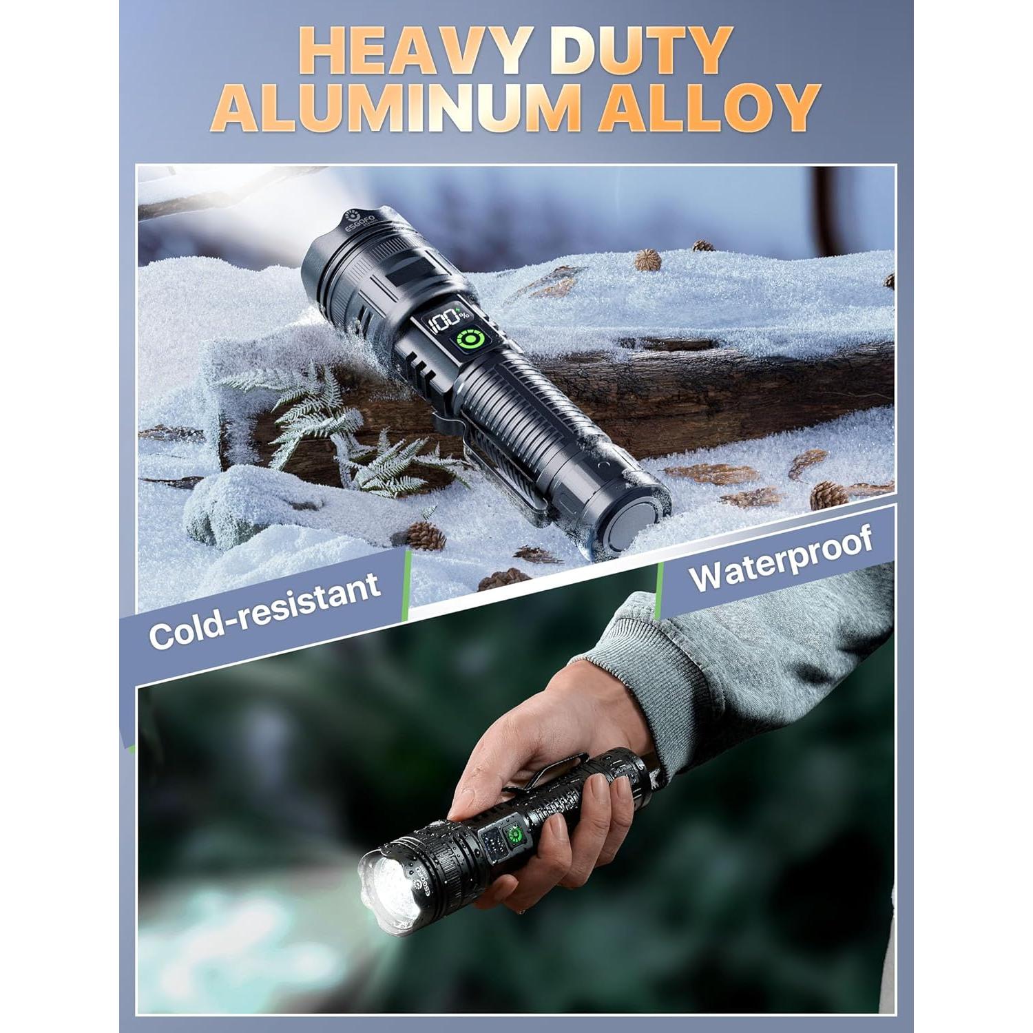 Linterna LED Recargable ESGOFO EG24A05 2000 Lúmenes USB C