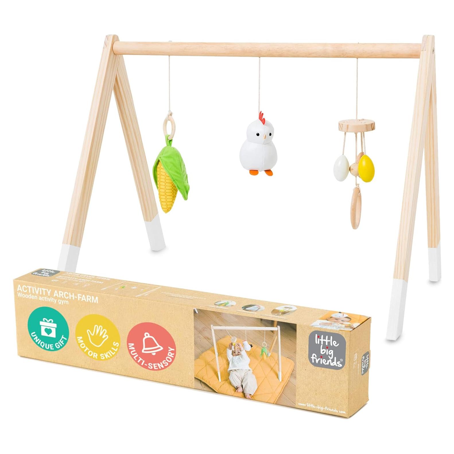 Gimnasio de Actividad de Madera Pequeños Grandes Amigos Granja - 66x48 cm