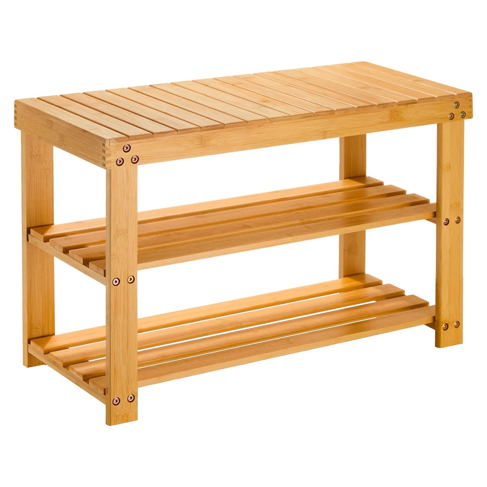 Banco de Zapatos de Bambú Pipishell 3 Niveles 136kg