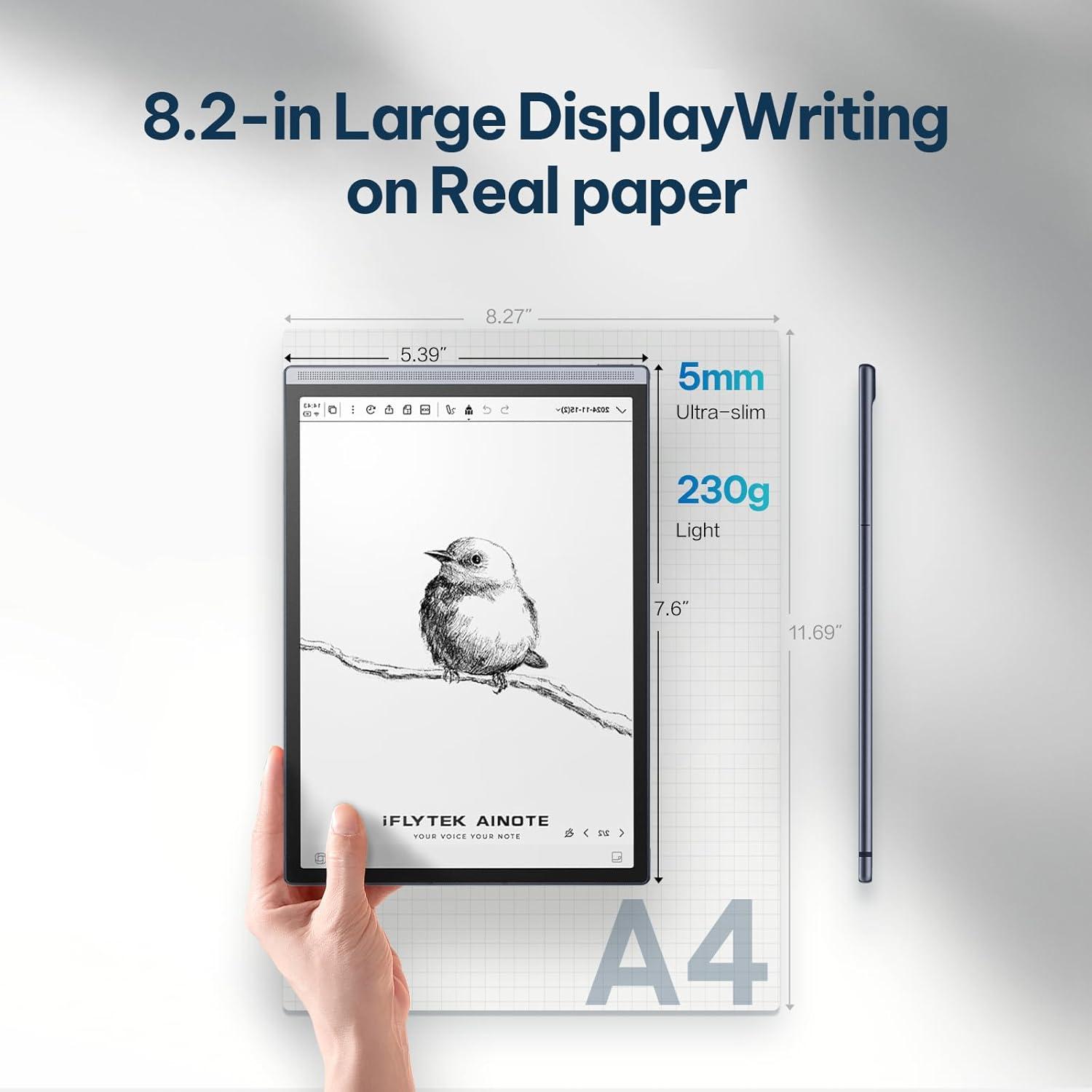 Tableta de Toma de Notas AI iFLYTEK AINOTE Air 2 8.2" E Ink