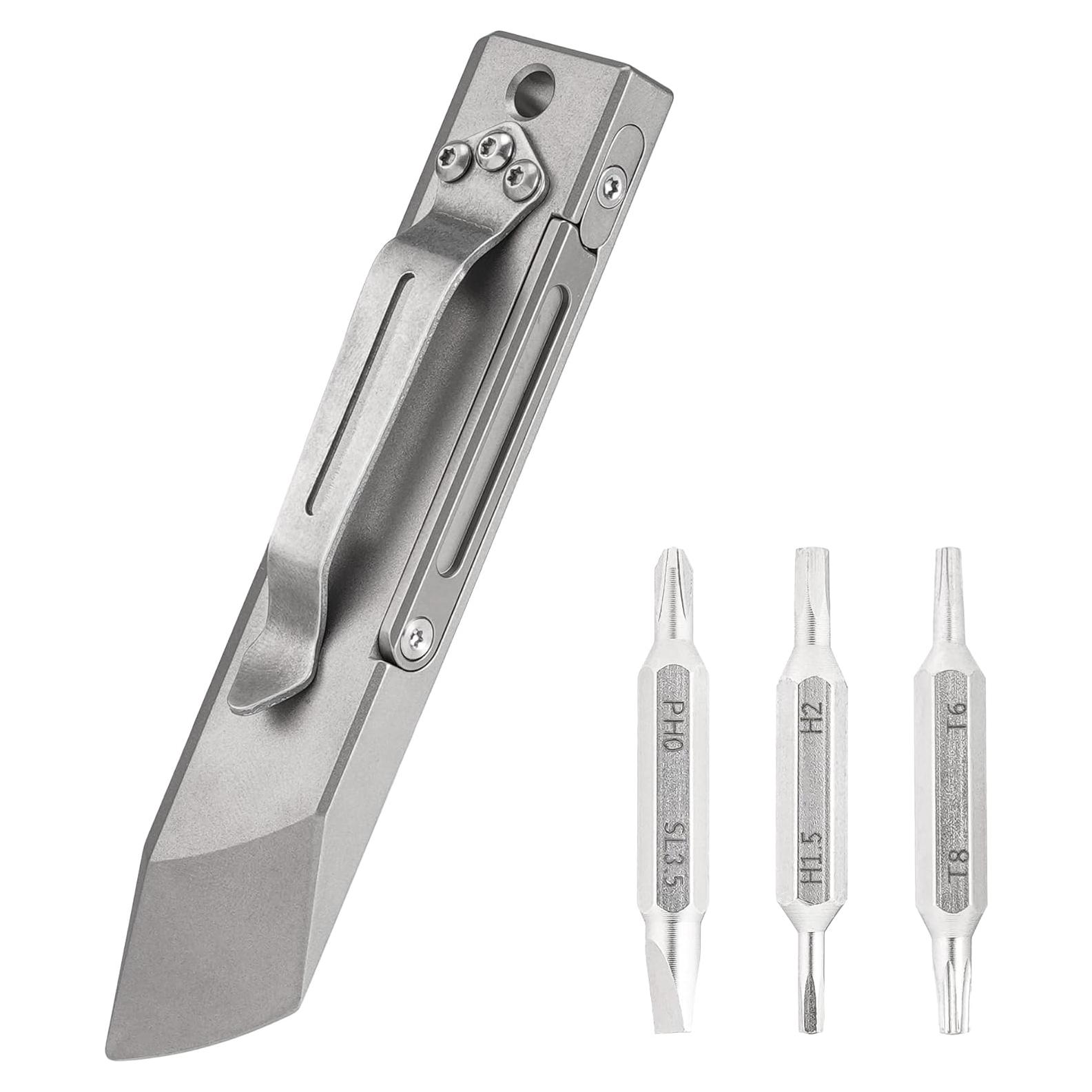 Multiherramienta MecArmy RL4 de Titanio EDC con 6 Puntas