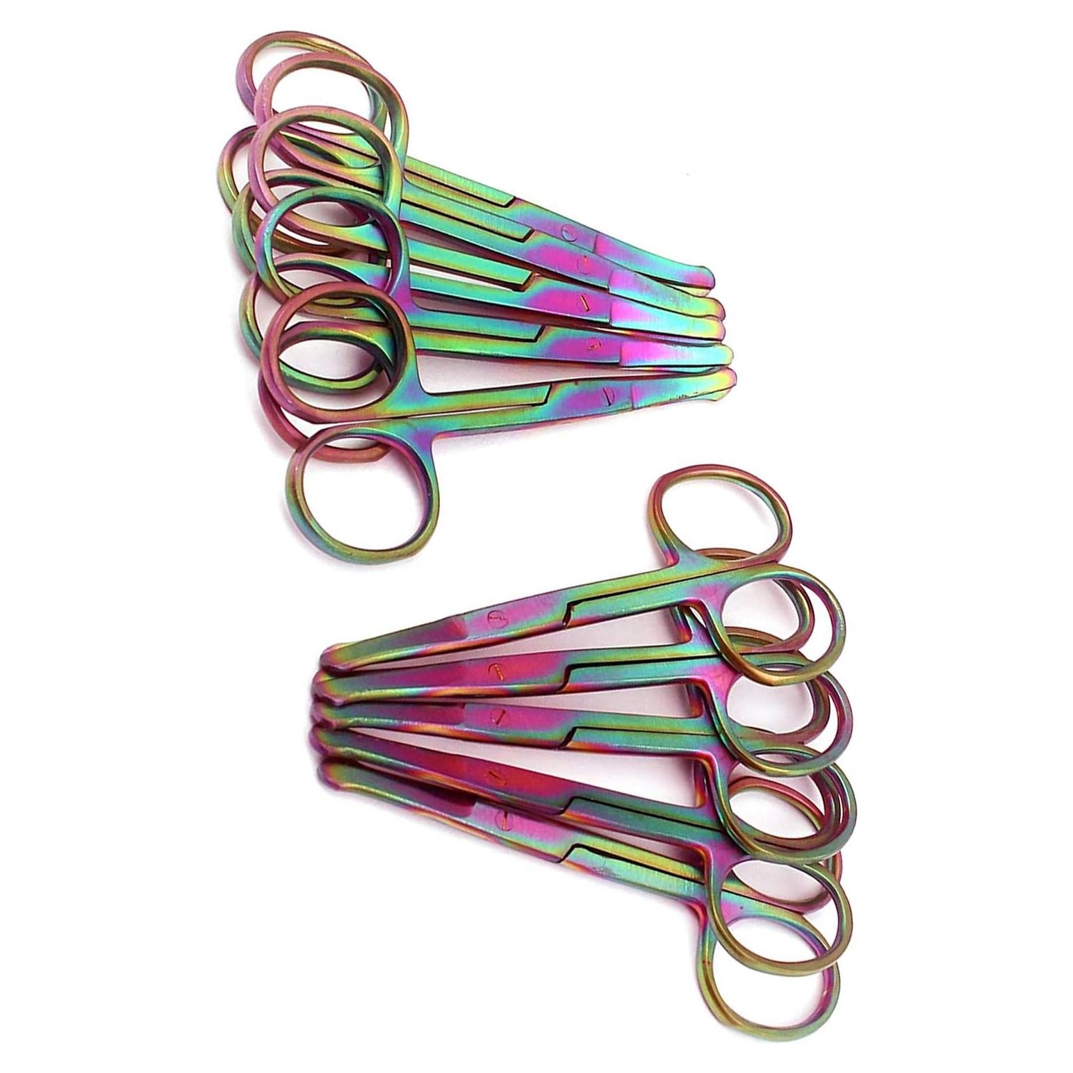 Juego de 10 Tijeras de Seguridad Rainbow Multi Titanio 8.89 cm