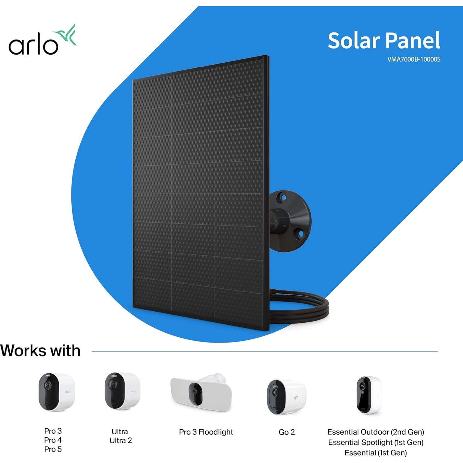 Cargador Solar Arlo VMA7600B | Resistente a la Intemperie